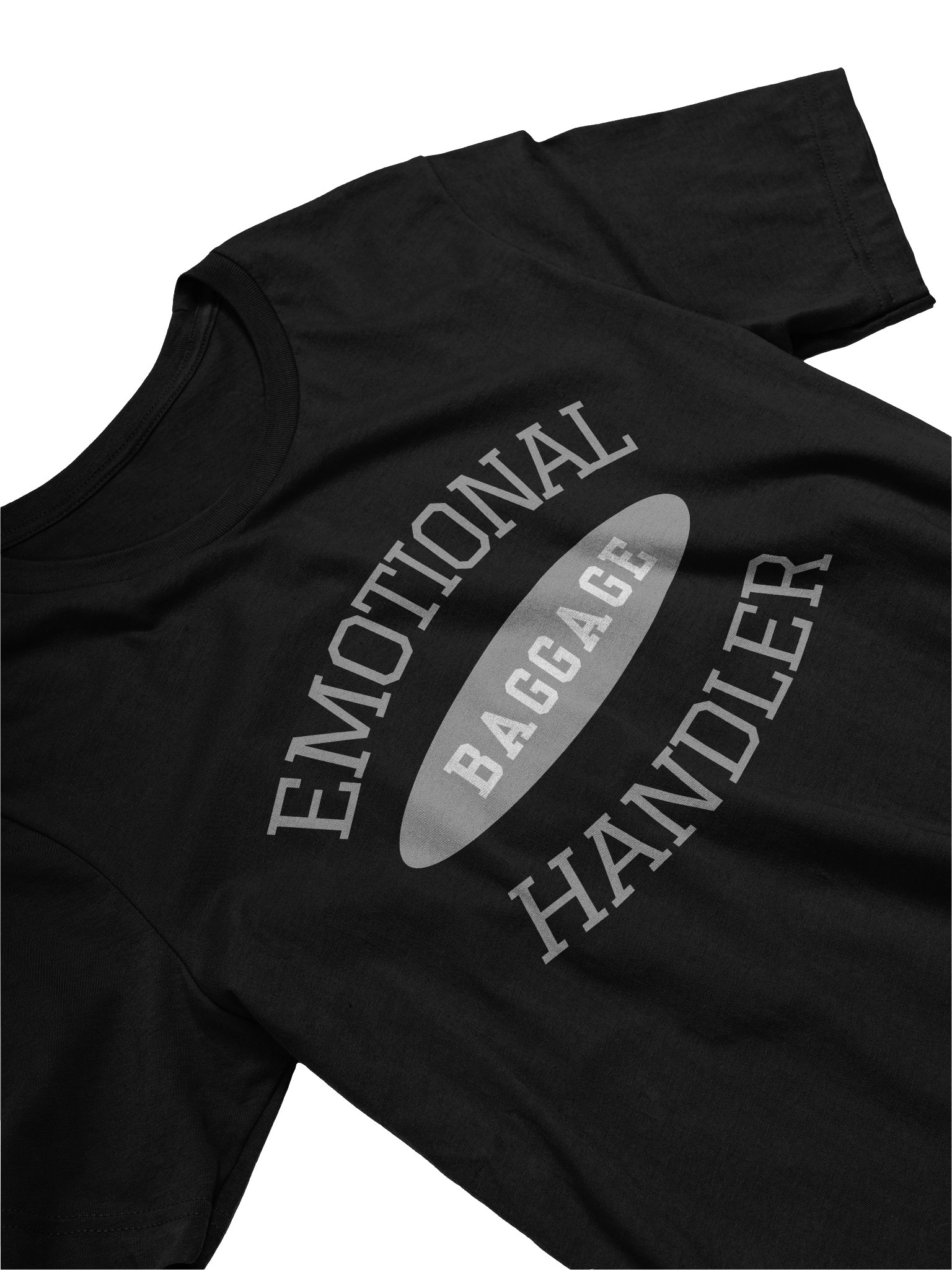 Emotional Baggage Handler T-Shirt - Gray and White Varsity Style product image (5)