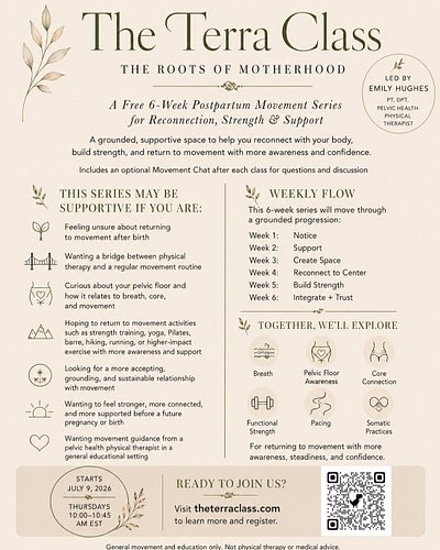I am so excited to offer a free 6-week series for postpartum mamas called The Roots of Motherhood: A Postpartum Movement Seri...