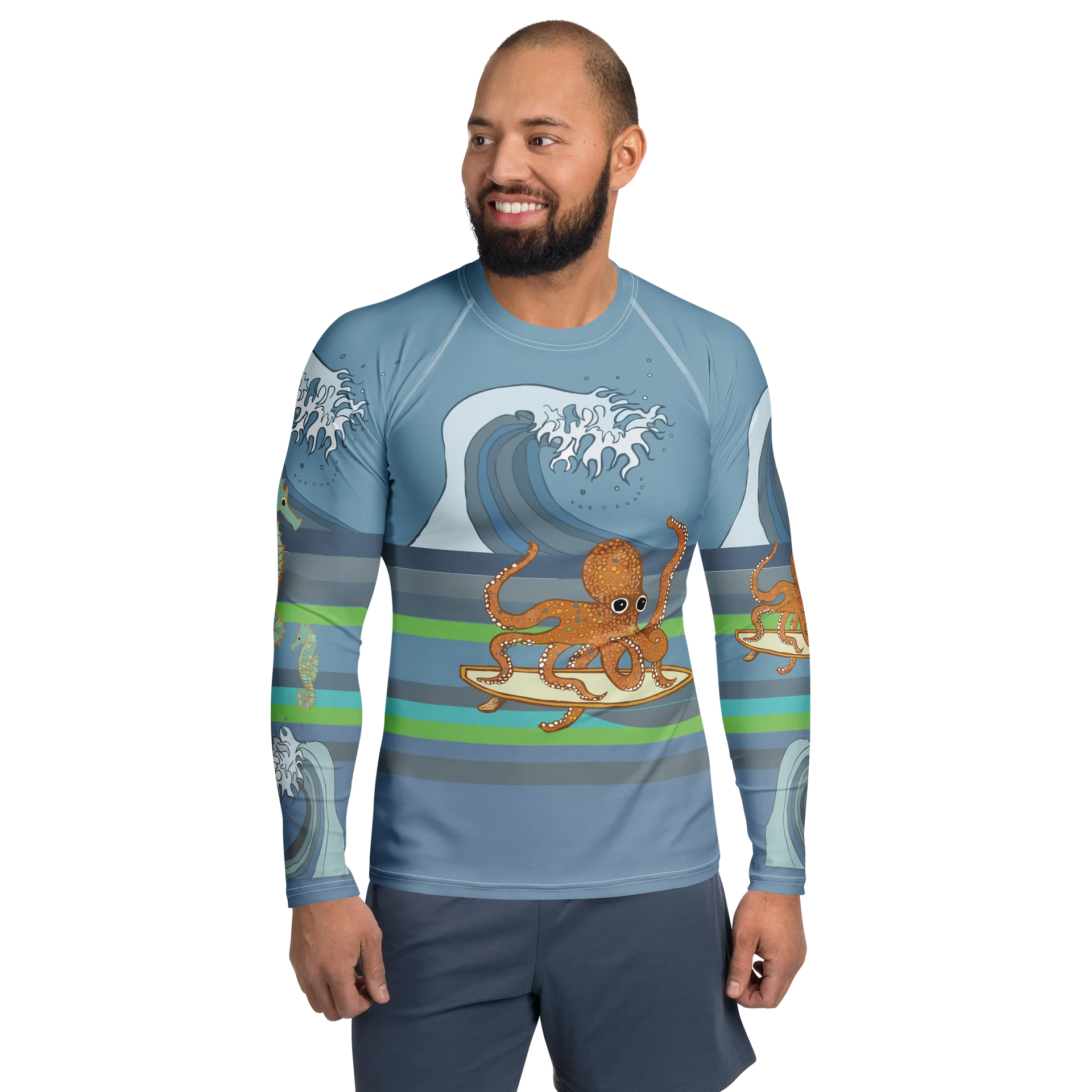 Octopus Wave Men's Rash Guard product image (1)