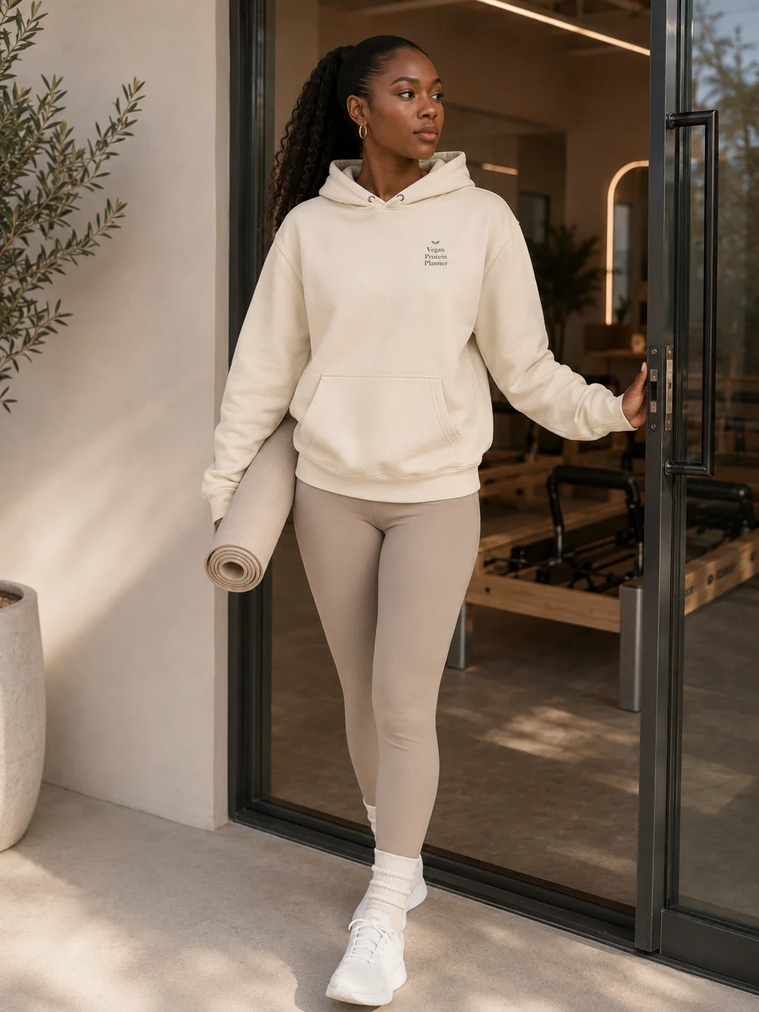 Plants Did the Heavy Lifting Unisex Premium Hoodie – Cream product image (2)
