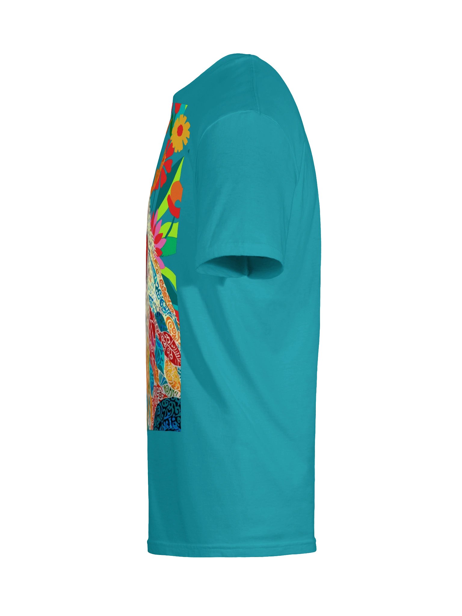Colorful Floral Rooster T-Shirt product image (51)