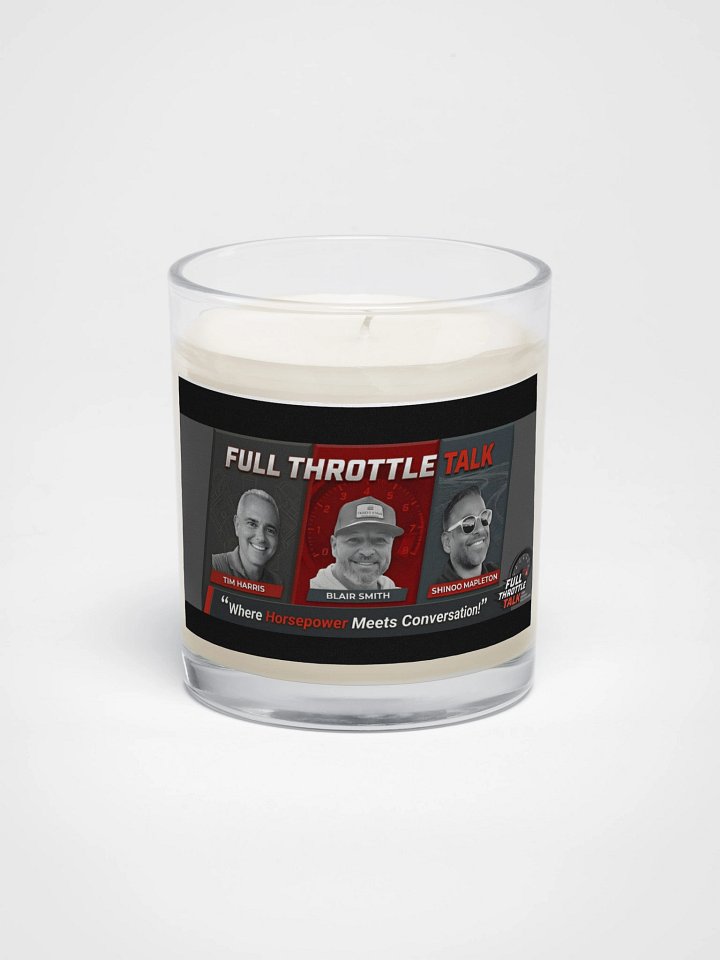 Soy Wax Candle In A Clear Glass Jar | Full Throttle Talk product image (1)