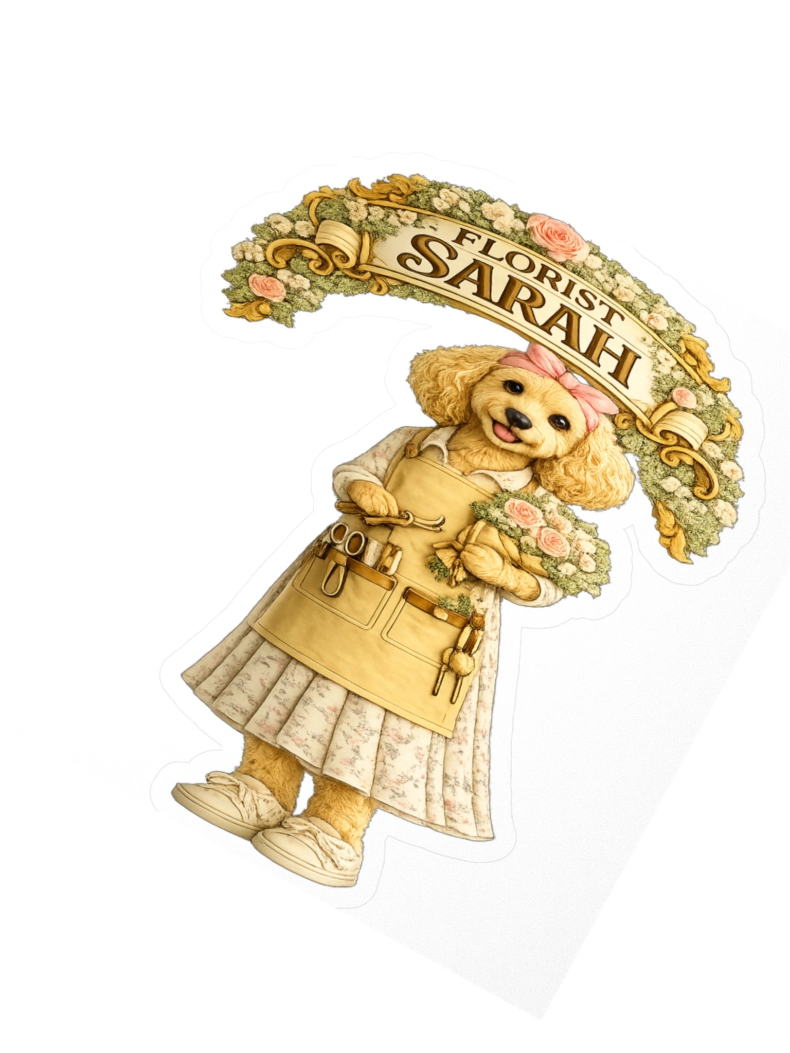 Florist Sarah Dog Kiss Cut Sticker product image (2)