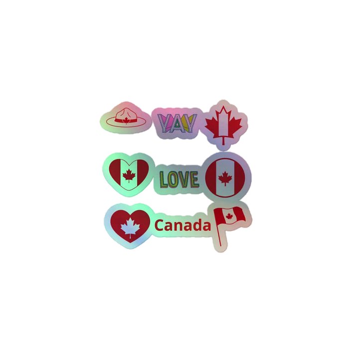 Canadian Pride Holographic Sticker Sheet product image (1)