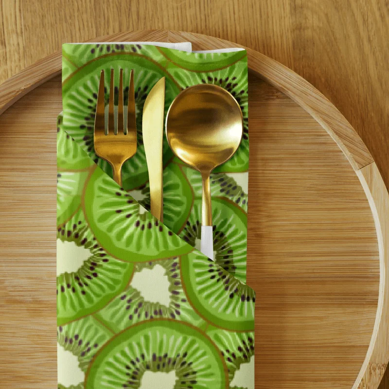Kiwi Fruit Cloth Napkin Set (4-Pack) | Reusable Cloth Napkins for Tropical Table Decor product image (2)