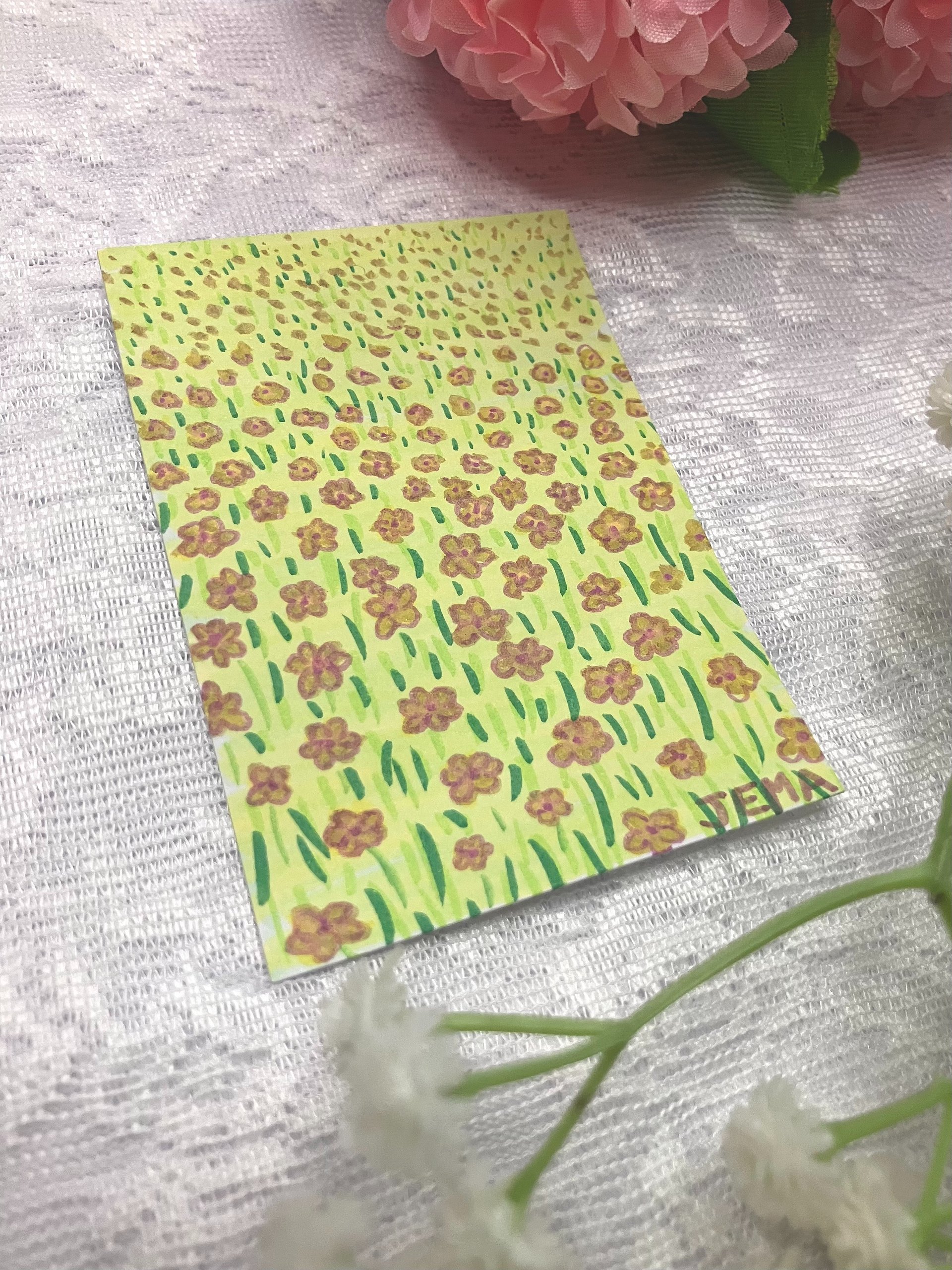 Field Of Flowers ACEO Original Marker Artwork product image (2)