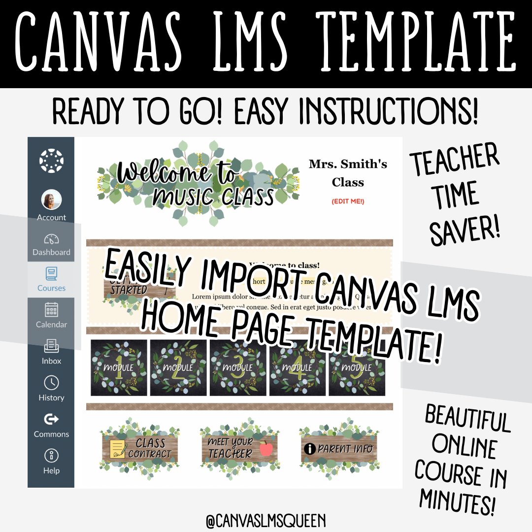 Canvas LMS Template - COURSE BUNDLE - Eucalyptus Farmhouse - 100% Customizable product image (4)