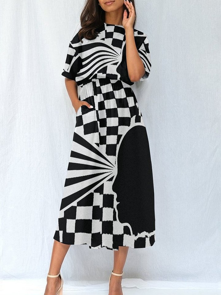 Monochrome Radiance Midi Dress product image (2)