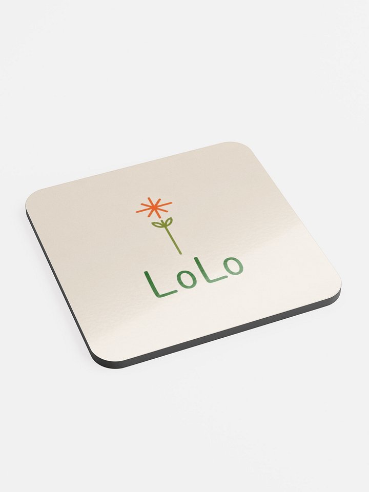 LoLo Botanical Logo Glossed Cork Coaster product image (2)