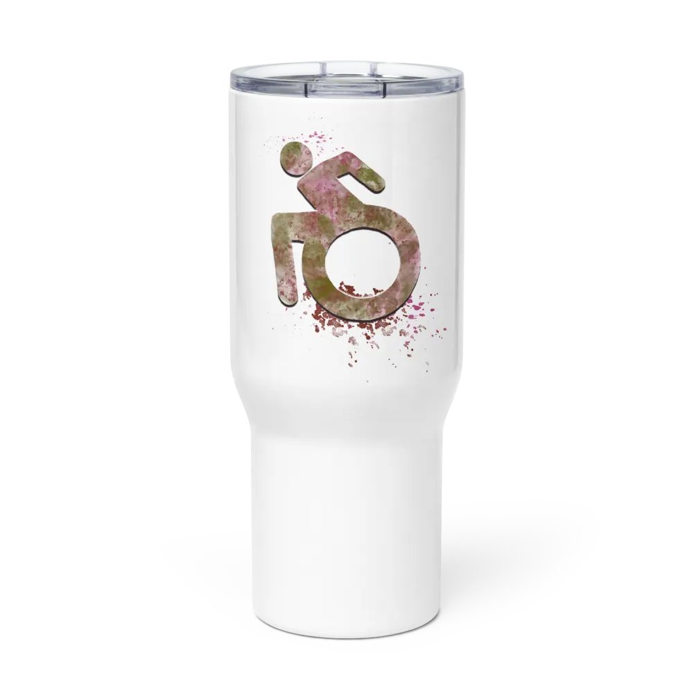 Wheelie, Pink Splash Handled Travel Mug product image (1)