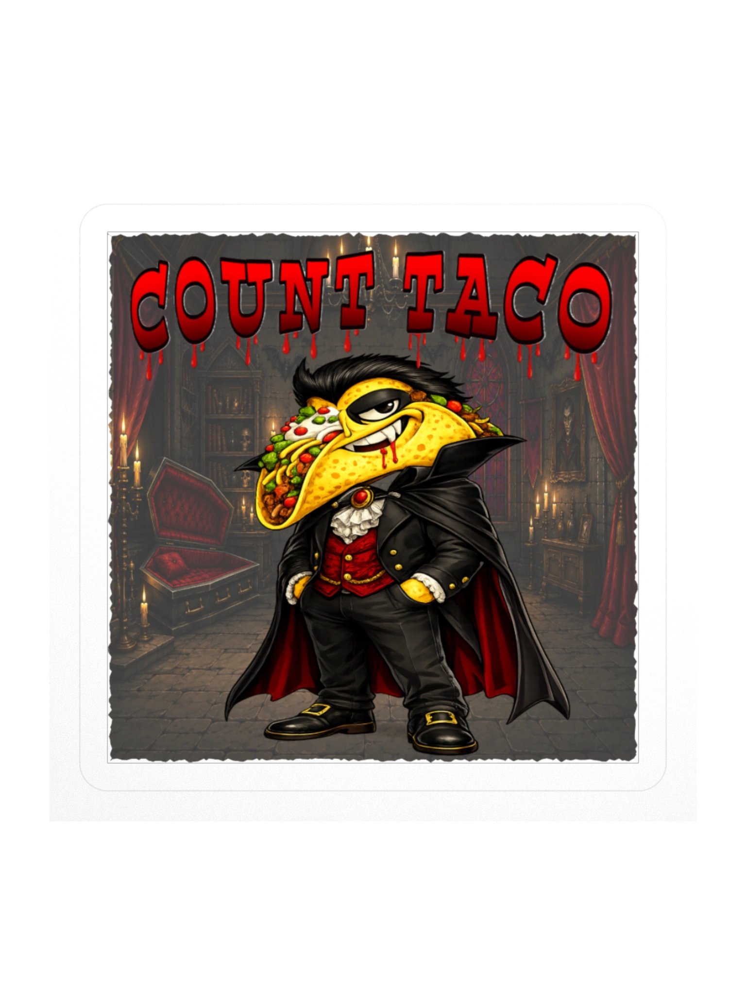 Count Taco Vampire Kiss Cut Sticker - The Taco Family product image (2)