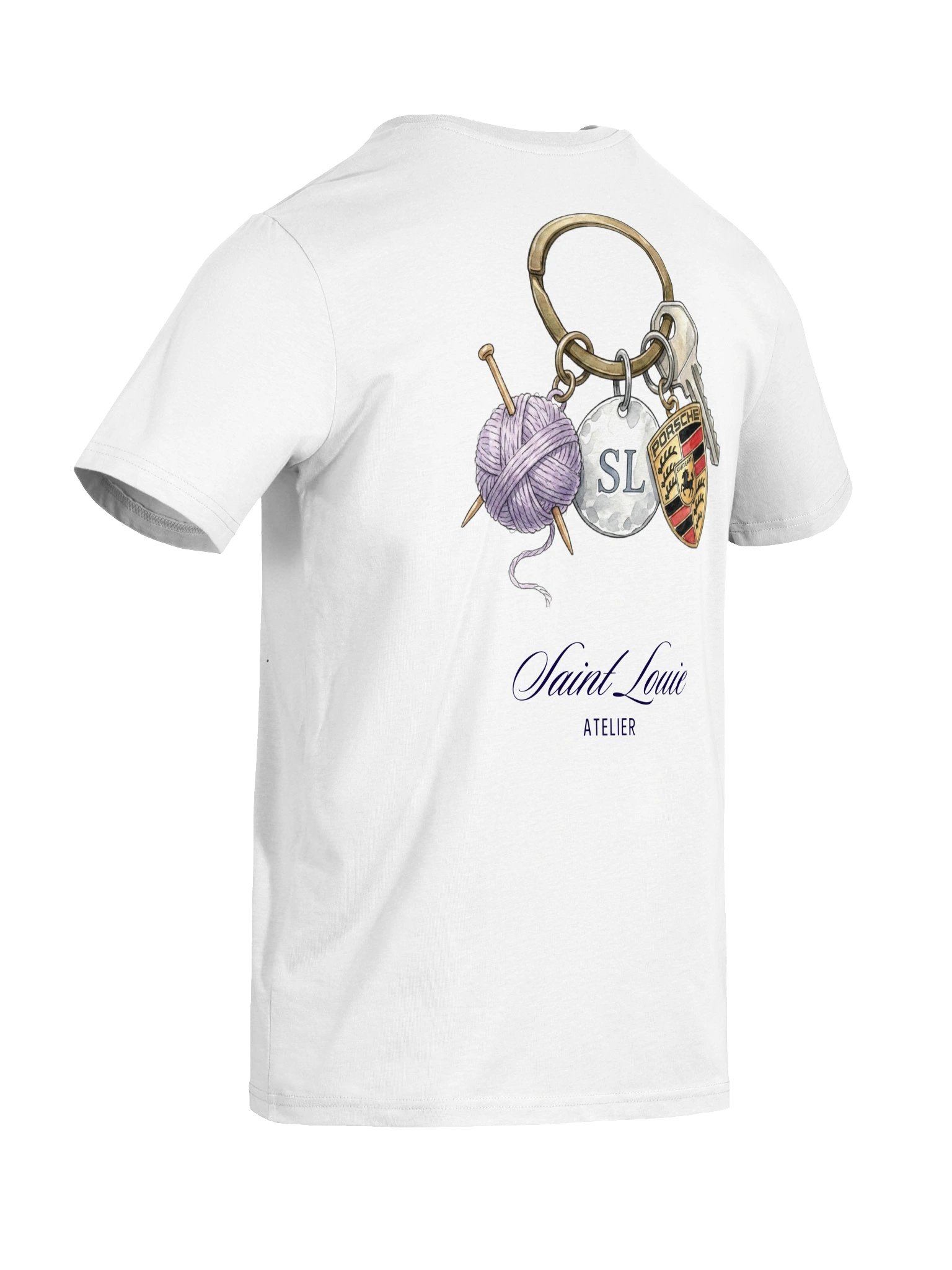 Keychain, Saint Louie Organic soft Tee, White product image (9)