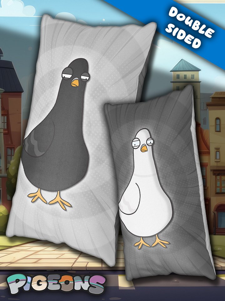Pigeon Cushion (White/Black) product image (1)