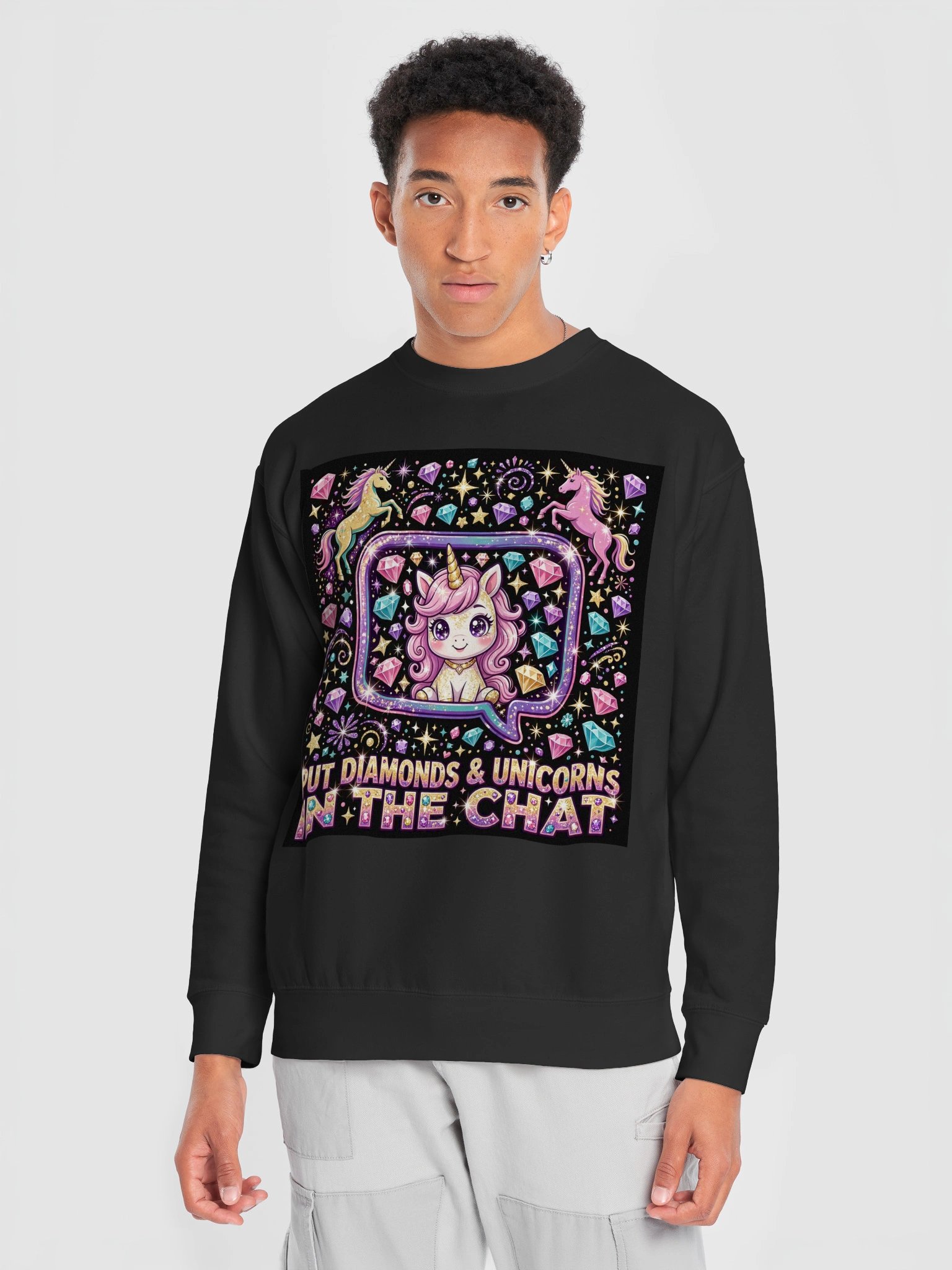 Put Diamonds and Unicorns in the Chat Sweatshirt product image (5)