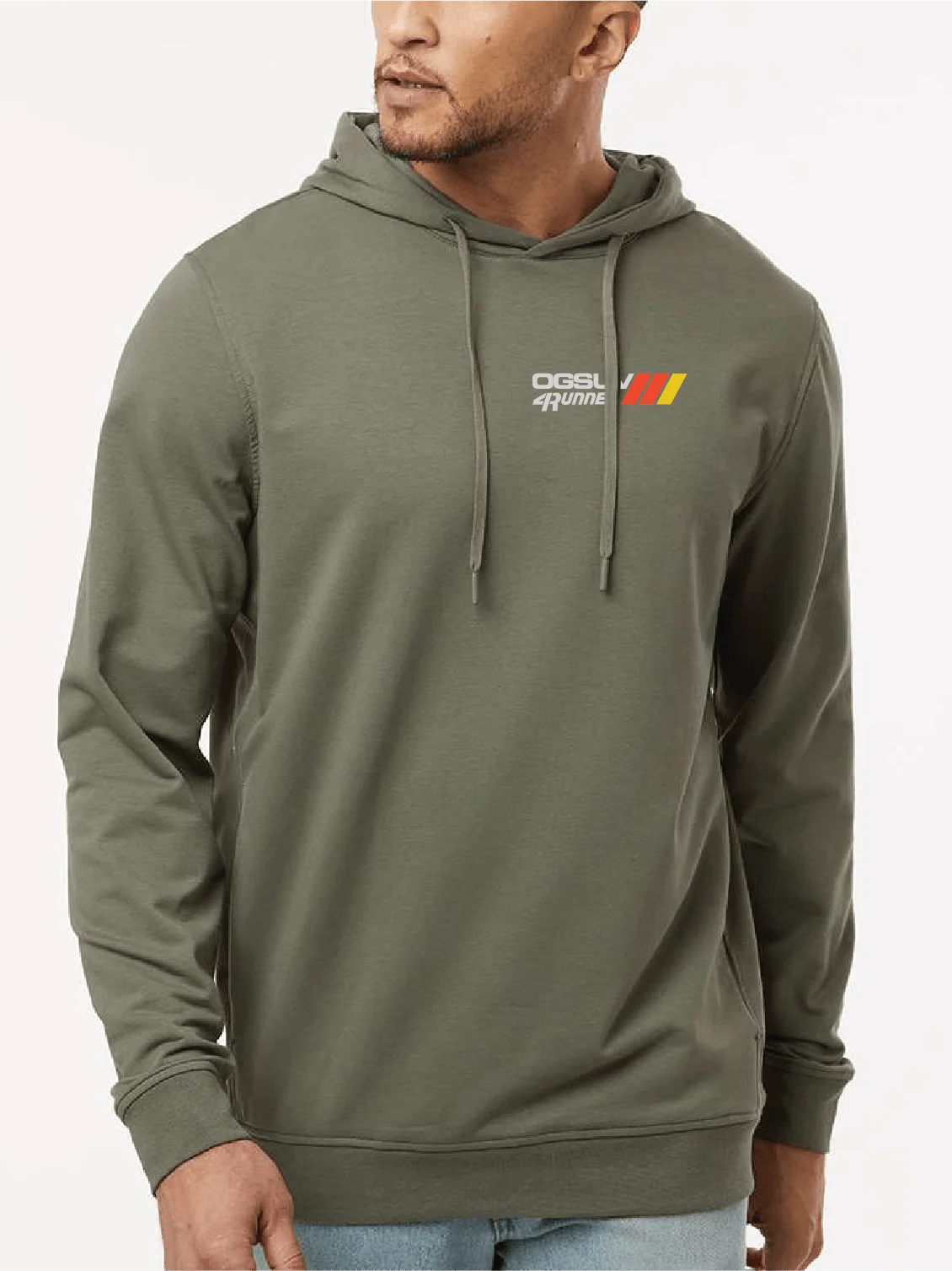SidexSide Unisex Premium Hoodie - Olive/White product image (2)