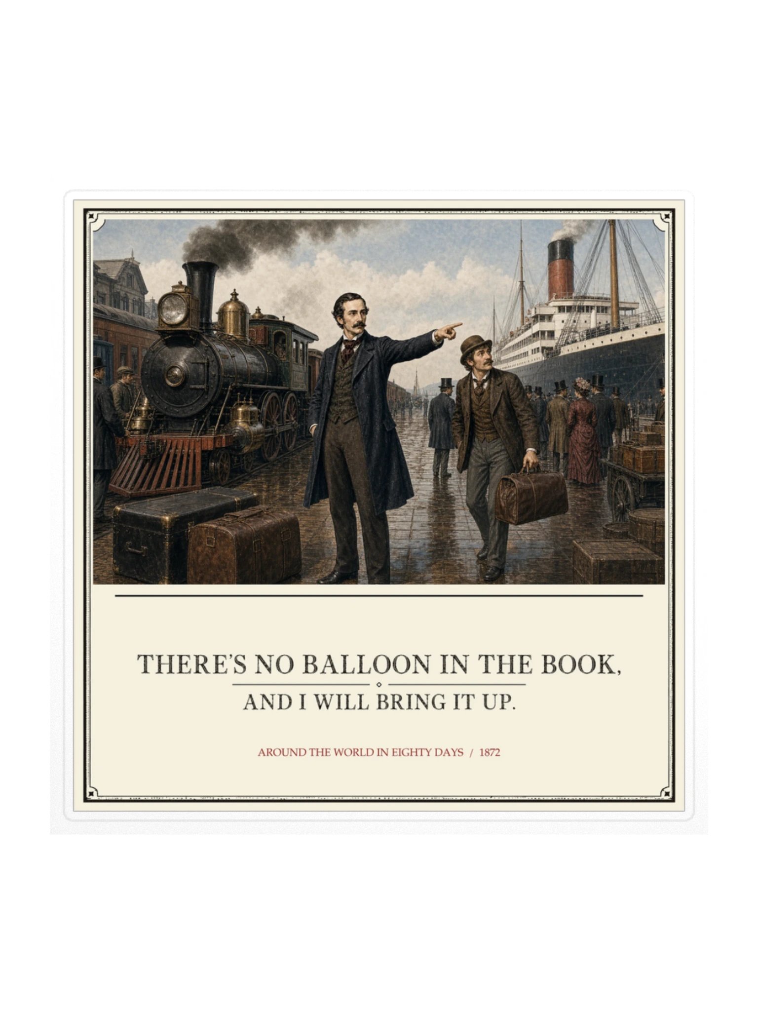 There S No Balloon Book Will Bring -- Around the World in Eighty Days Sticker product image (1)