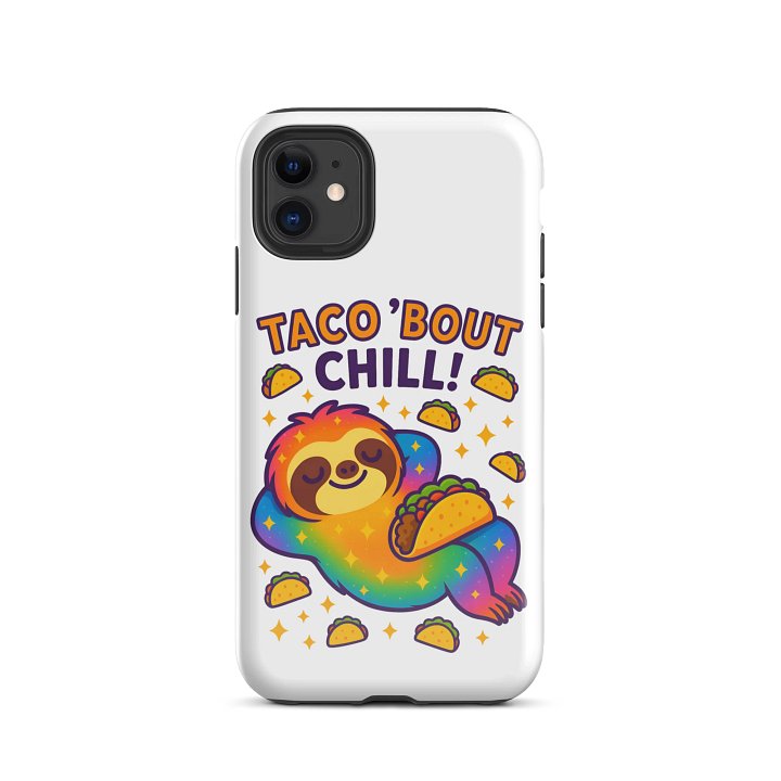 Taco ’Bout Chill – Funny Sloth iPhone Case | Taco Lover Tough Phone Case – Sloths Having Snacks Collection product image (2)