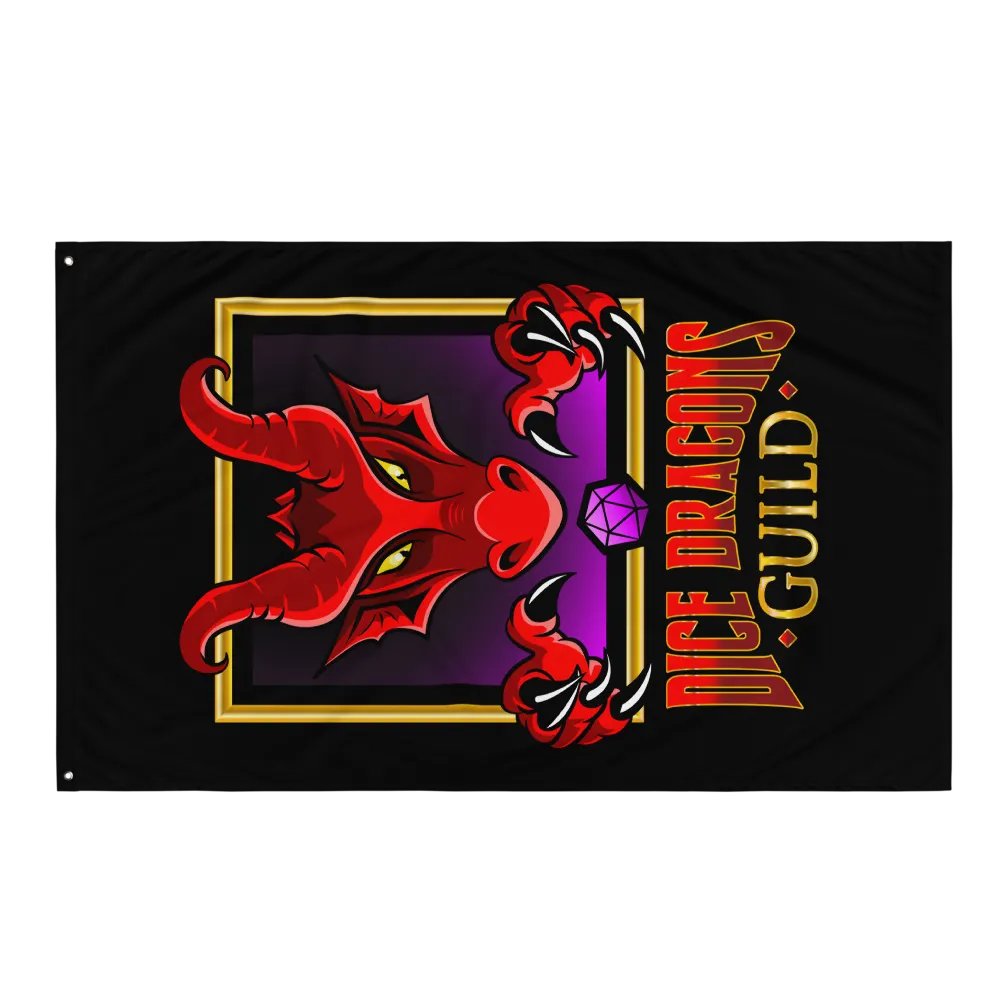 Dice Dragons Guild Vertical Flag (Black) product image (3)