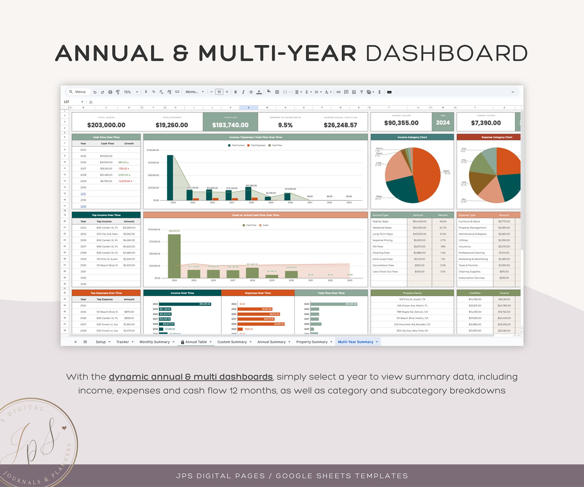 Airbnb Income and Expense Tracker Template | Google Sheets Template product image (6)