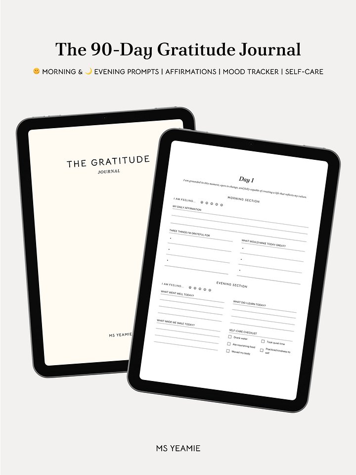 90-Day Gratitude Journal – Digital Download product image (1)