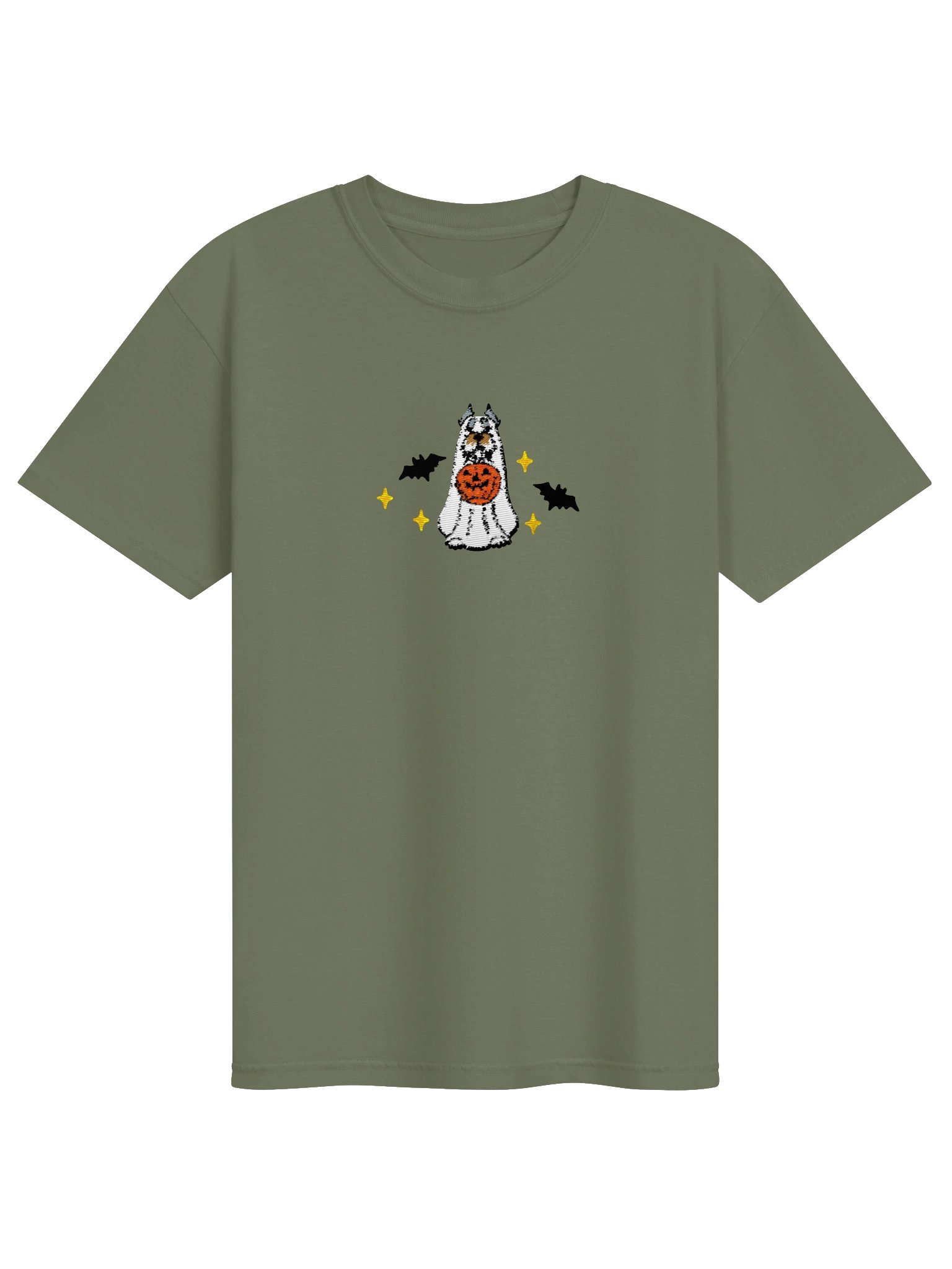 Halloween Standard Schnauzer(Salt & Pepper, Cropped Ears) Embroidered T-Shirt product image (9)