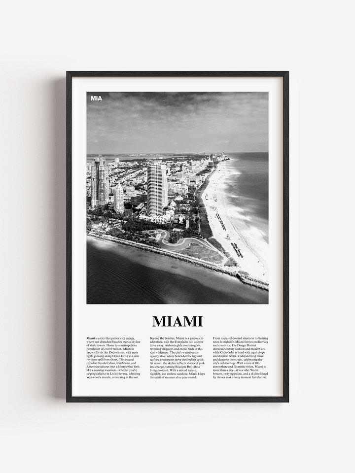 Miami 01 Newspaper Poster | Framed product image (1)