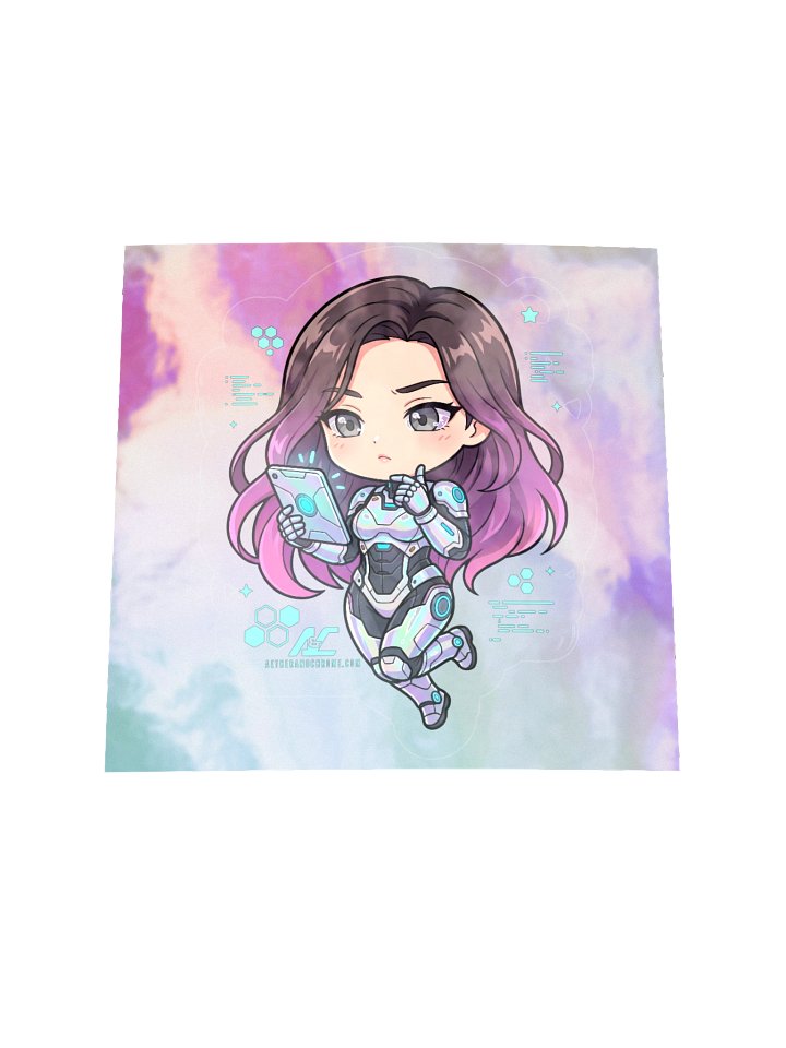 Lumi Mercier: Cybernetic Visionary | Aether & Chrome Holographic Sticker Sheet product image (1)