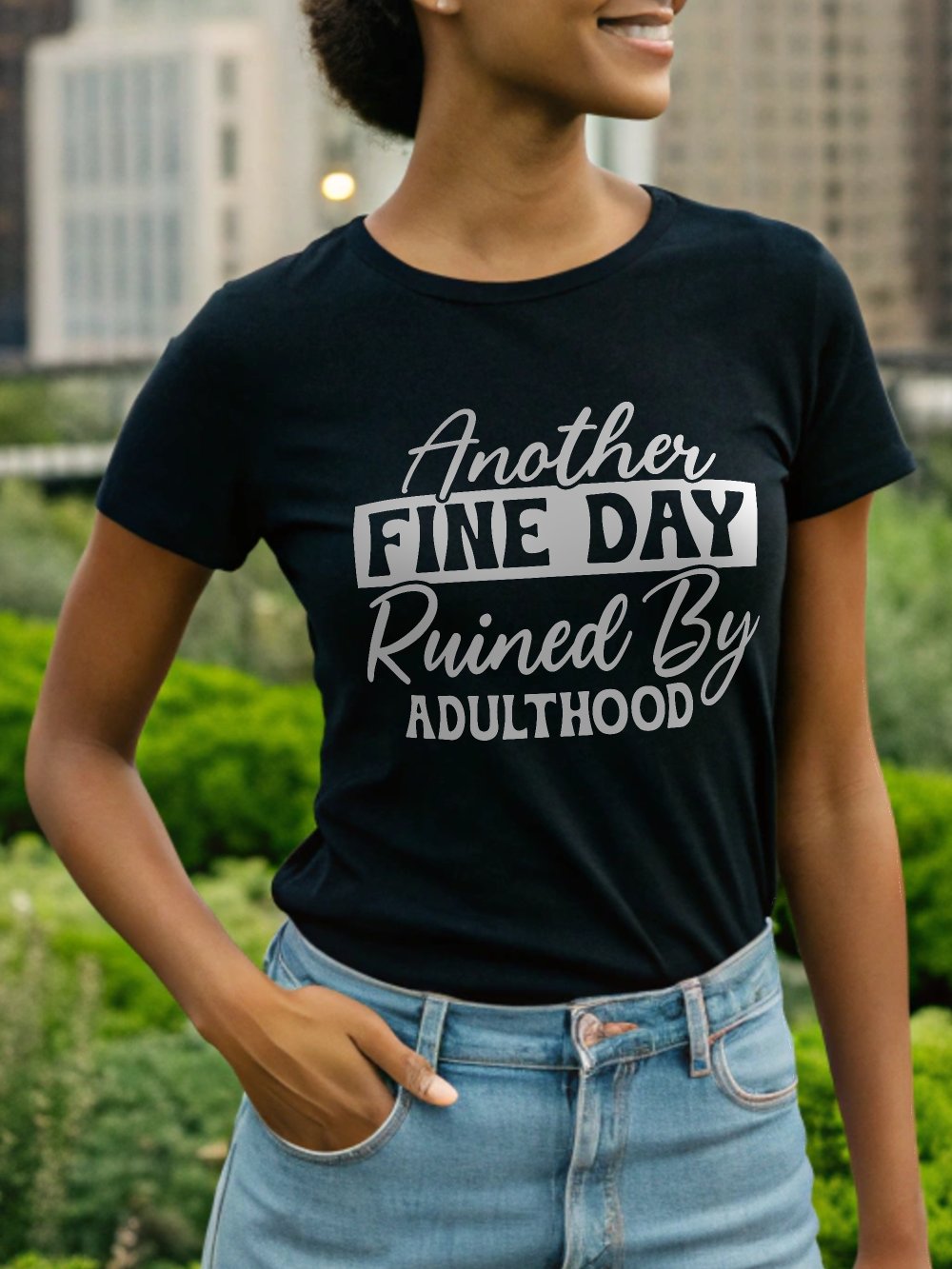 Another Fine Day Women's Black T-Shirt product image (1)