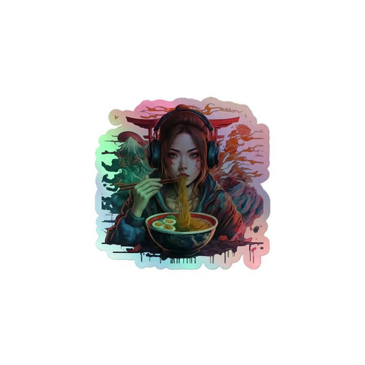 Noodle Girl Holographic Sticker product image (1)