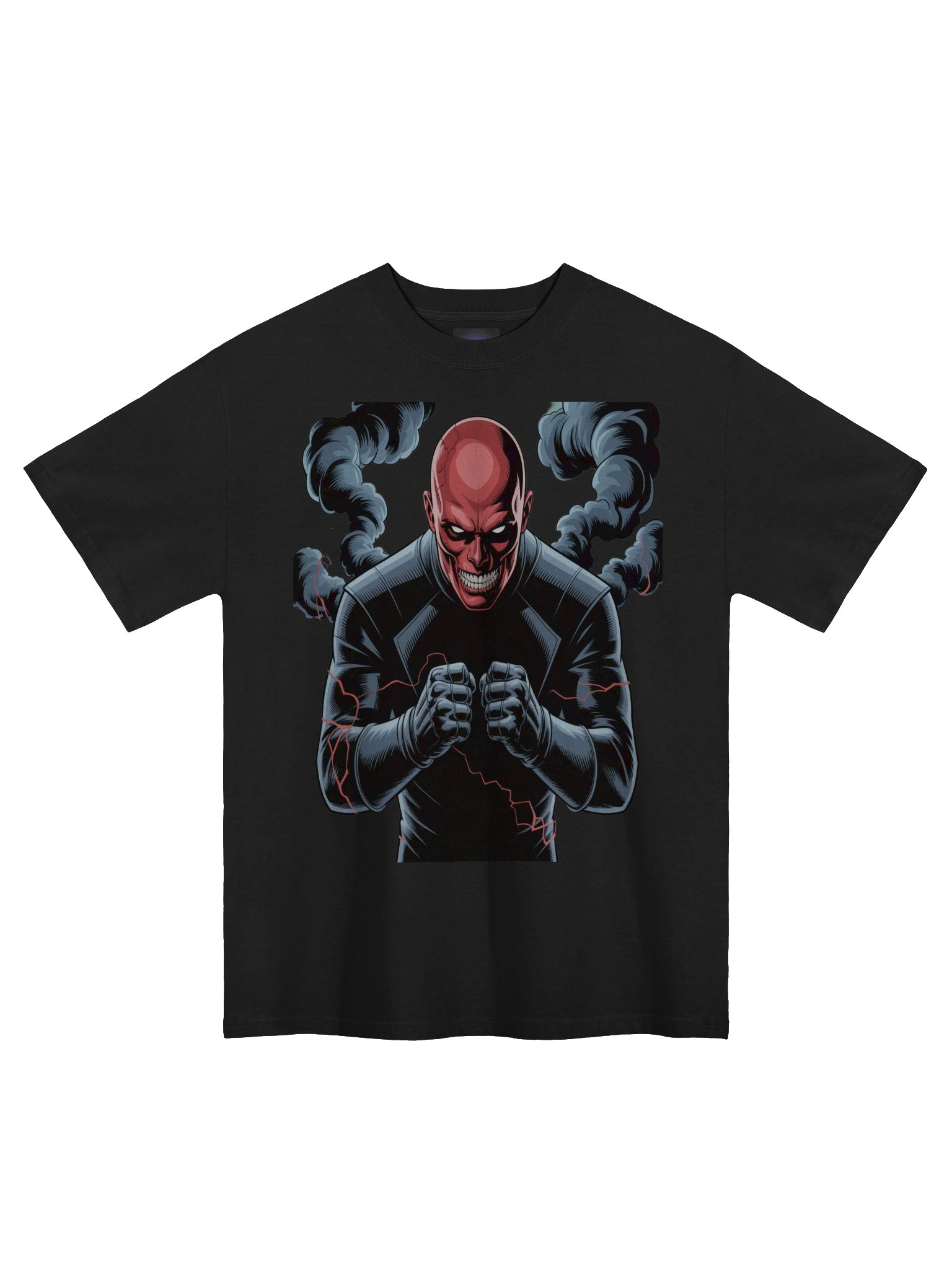 Ethereal Fury: Red Skull Oversized Faded T-Shirt product image (3)
