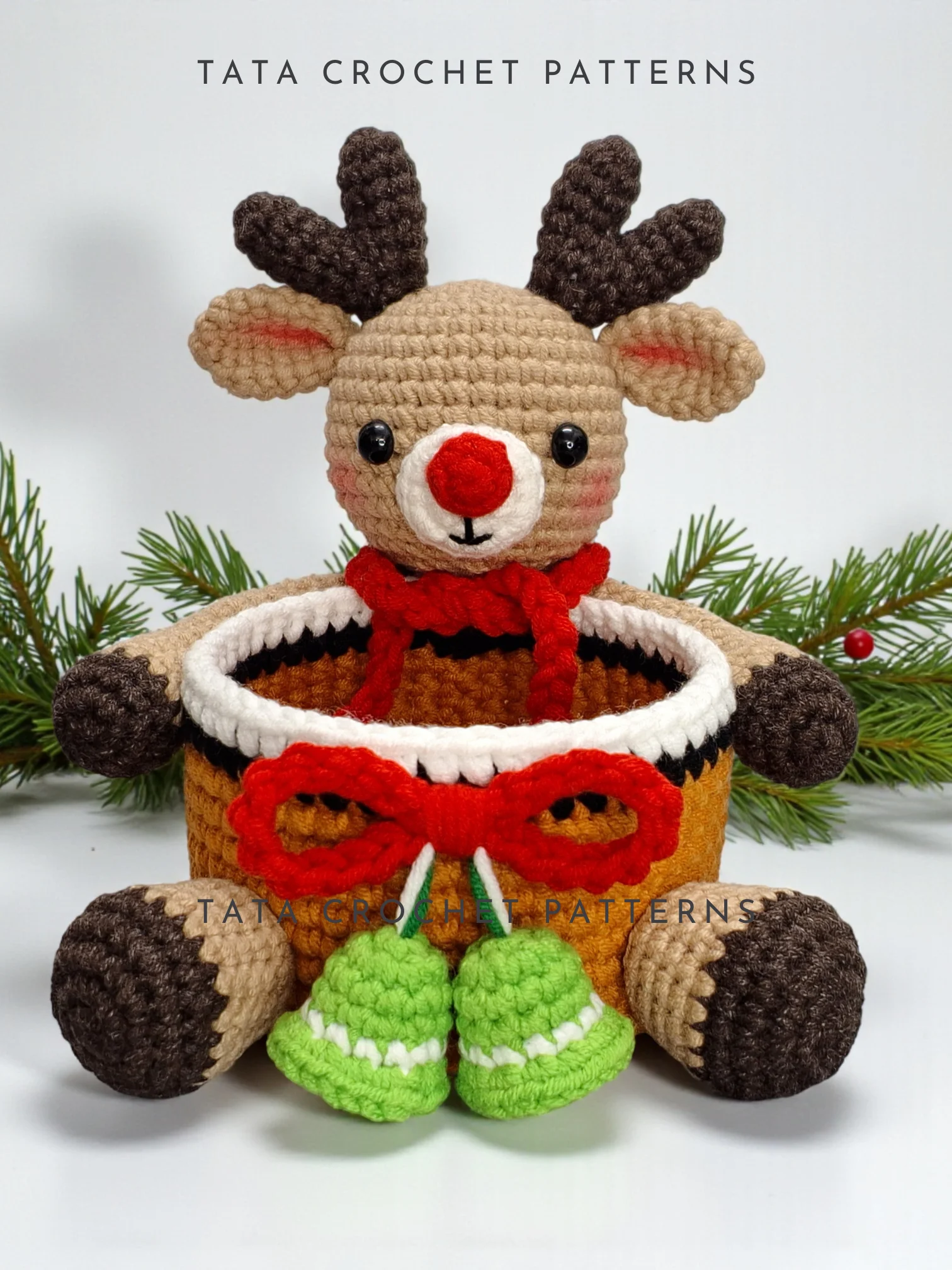PDF Pattern | Crochet Reindeer Basket | Christmas Gift & Decoration product image (3)