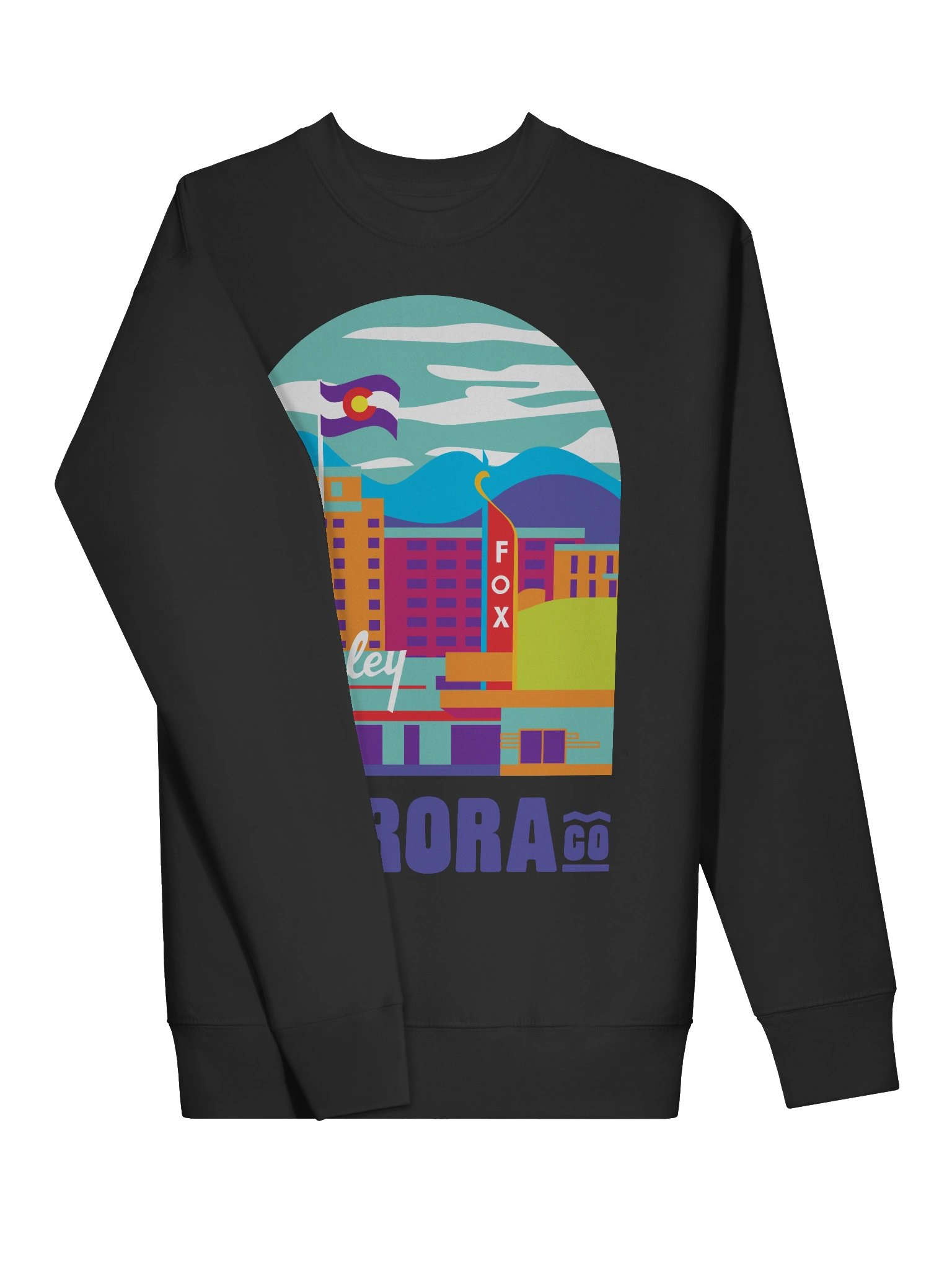 Aurora Cityscape Crew Neck Sweatshirt (Multicolor) product image (9)
