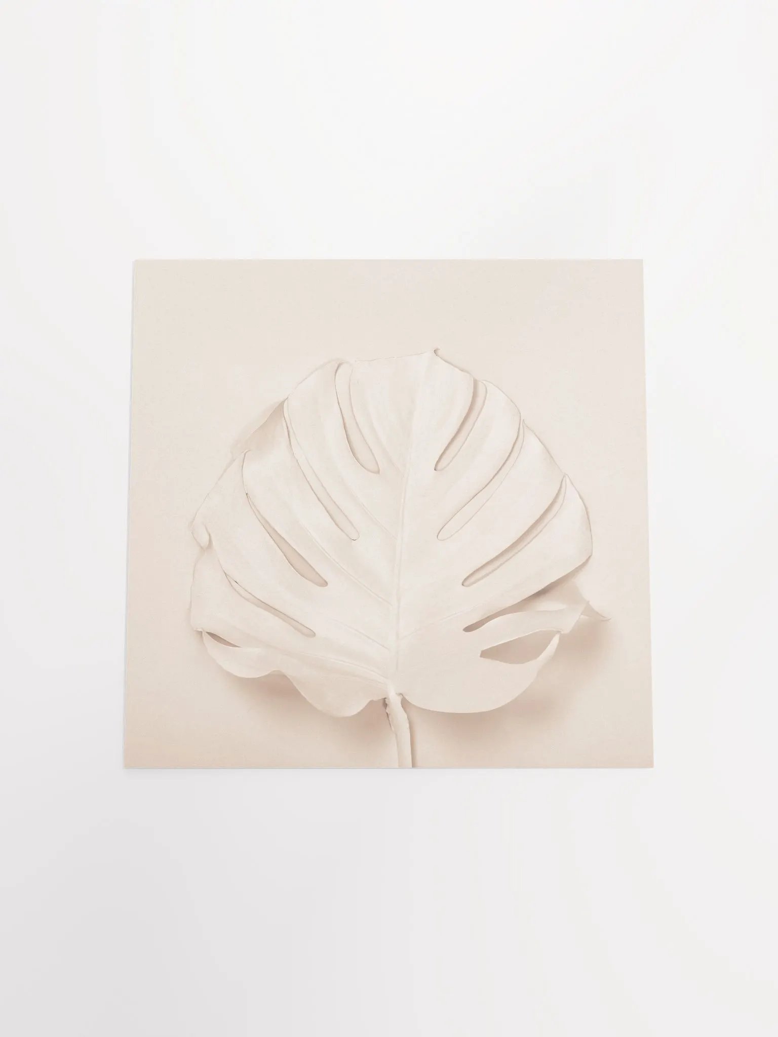 Beige Monstera Leaf Minimalist Art Print product image (29)