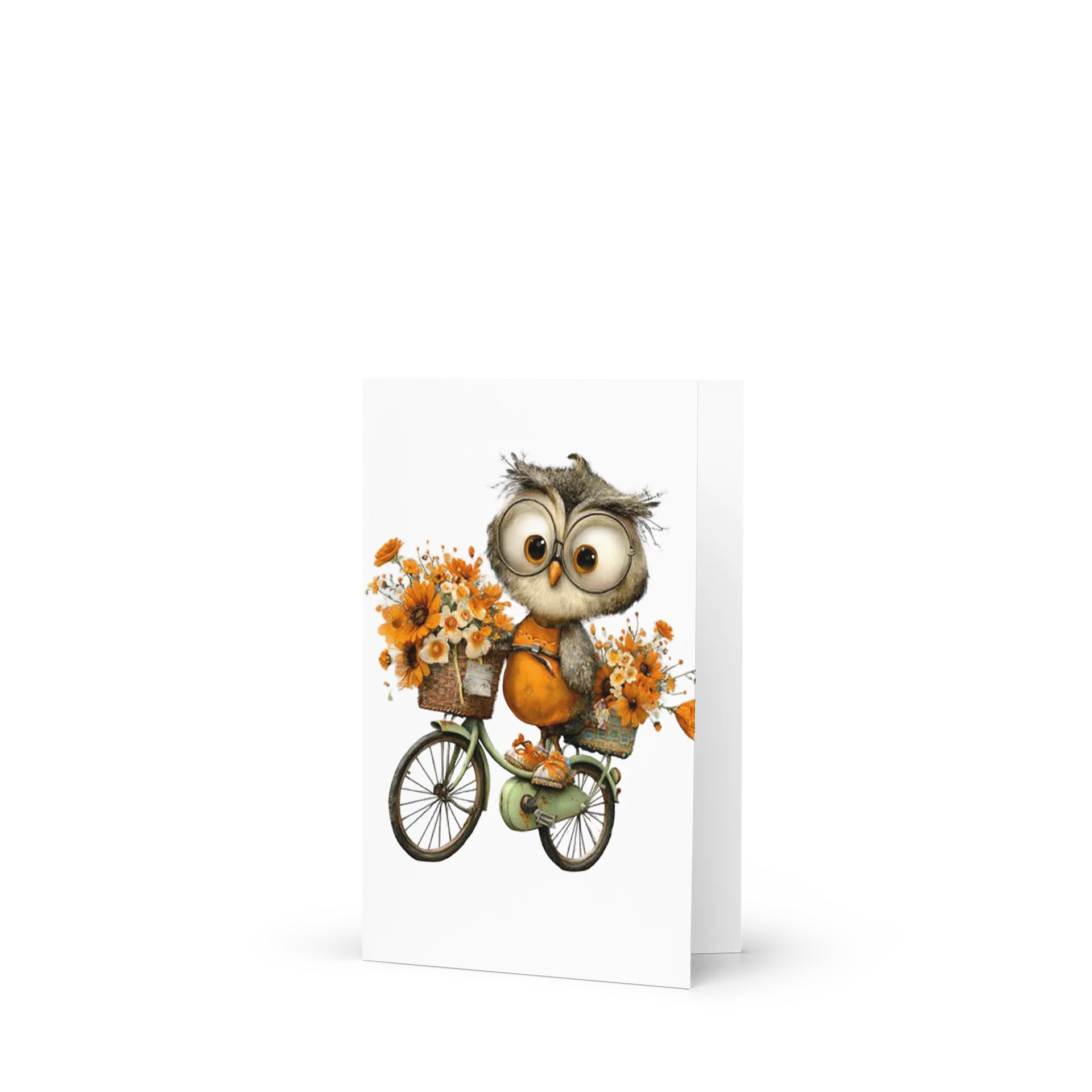 Autumn Owl Bicycle Greeting Card product image (1)