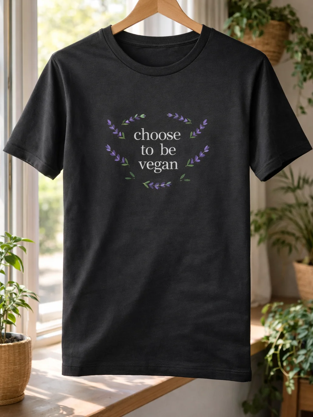 “Choose to be Vegan” Unisex Black T-Shirt product image (1)