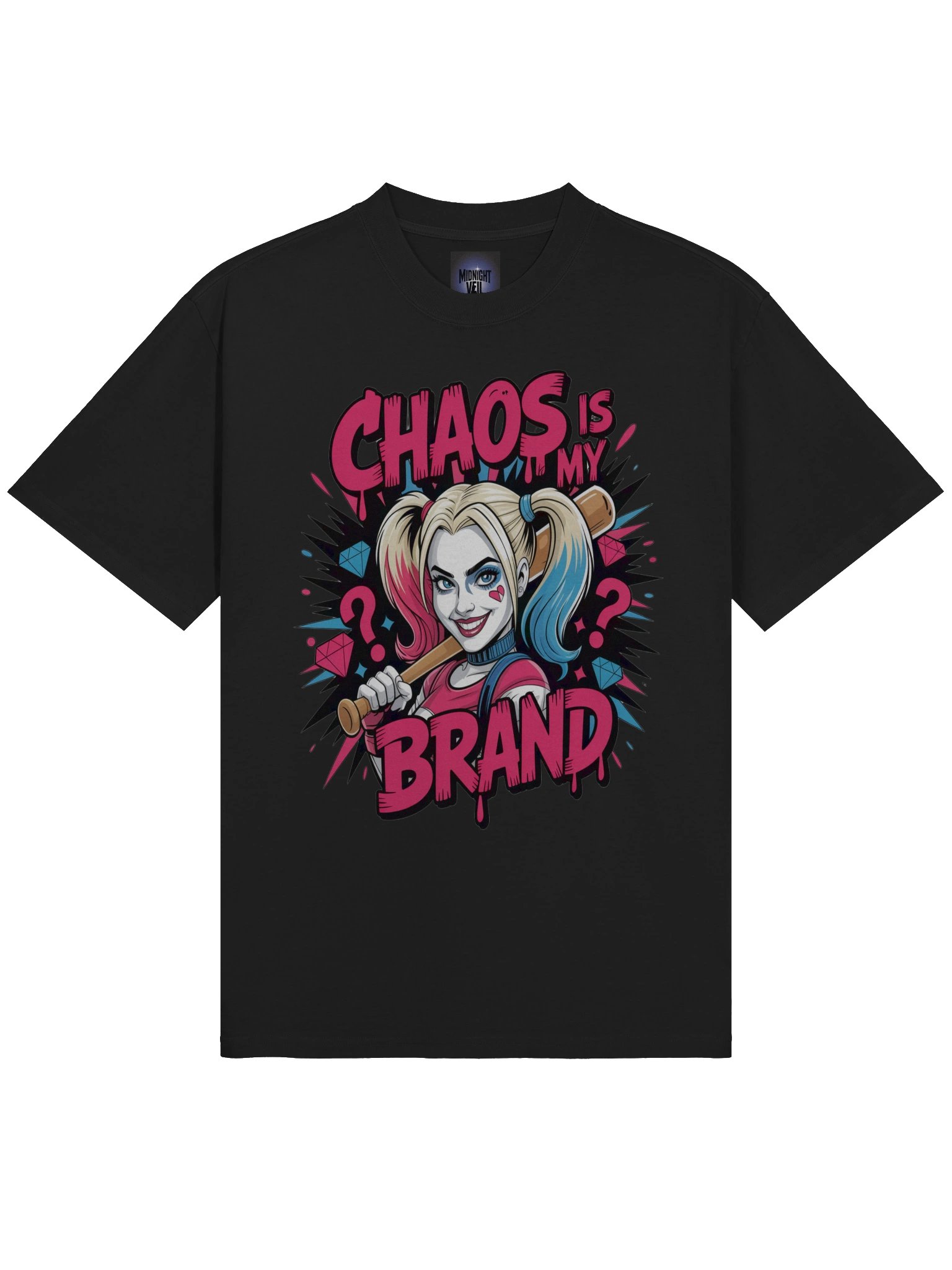 Brand of Bedlam: Harley Quinn Chaos is My Brand Oversized Faded T-Shirt product image (5)