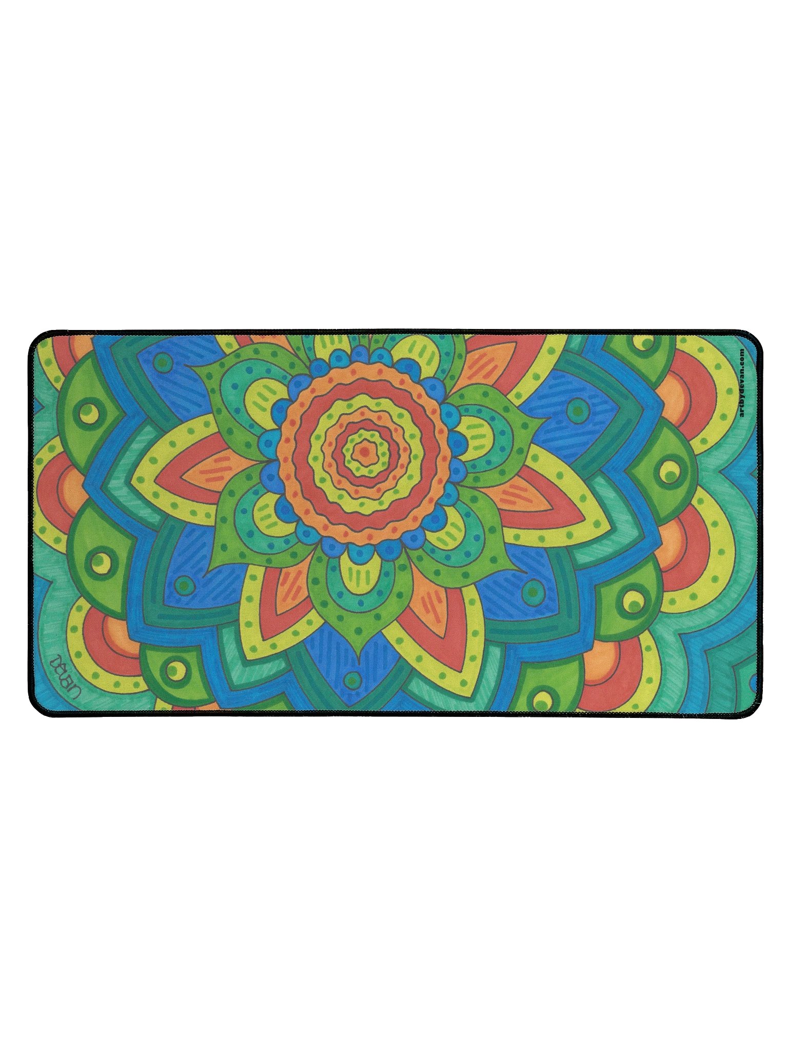Orange Mandala Desk Mat product image (1)