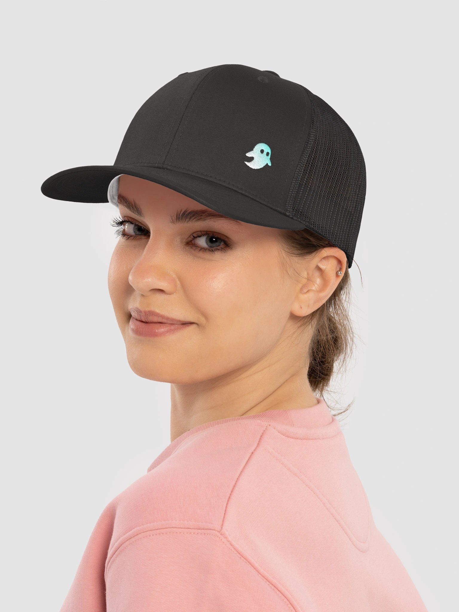 Ghost Light Offset Retro Trucker Hat product image (4)