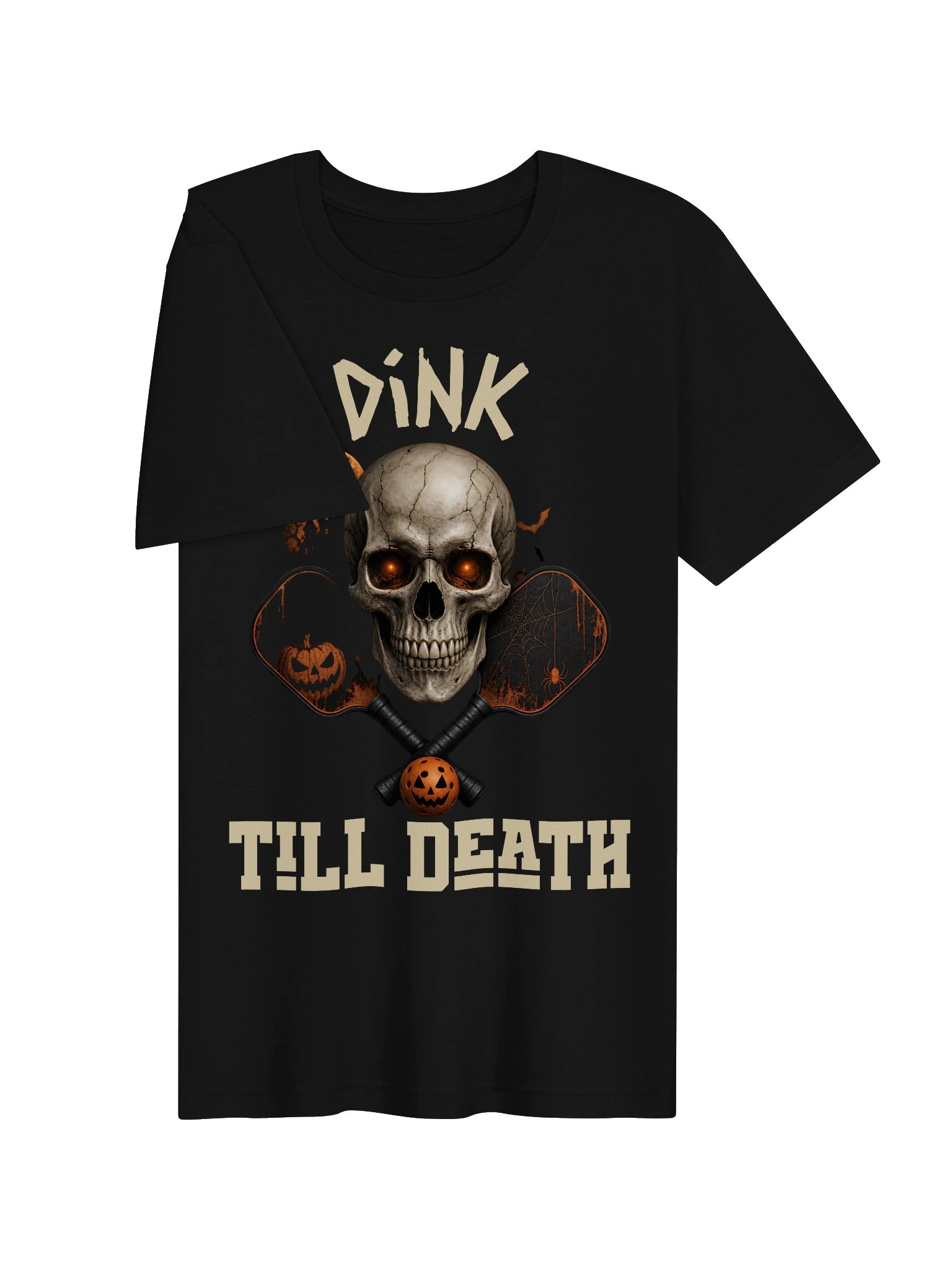 Dink Till Death Halloween Pickleball Shirt | Skull Skeleton Graphic Tee product image (4)
