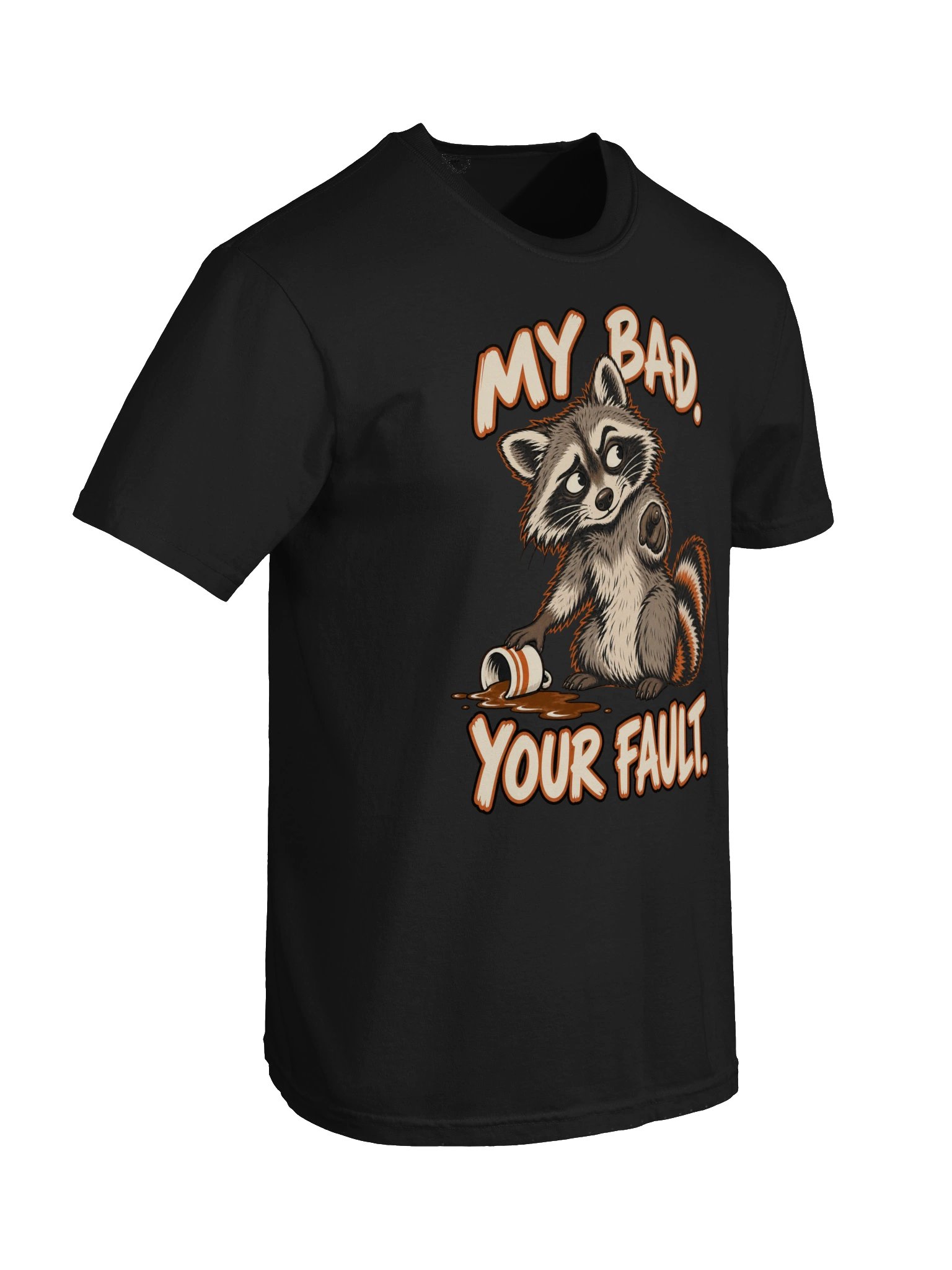 "My Bad, Your Fault" Heavyweight T-Shirt (Midnight Black) product image (10)