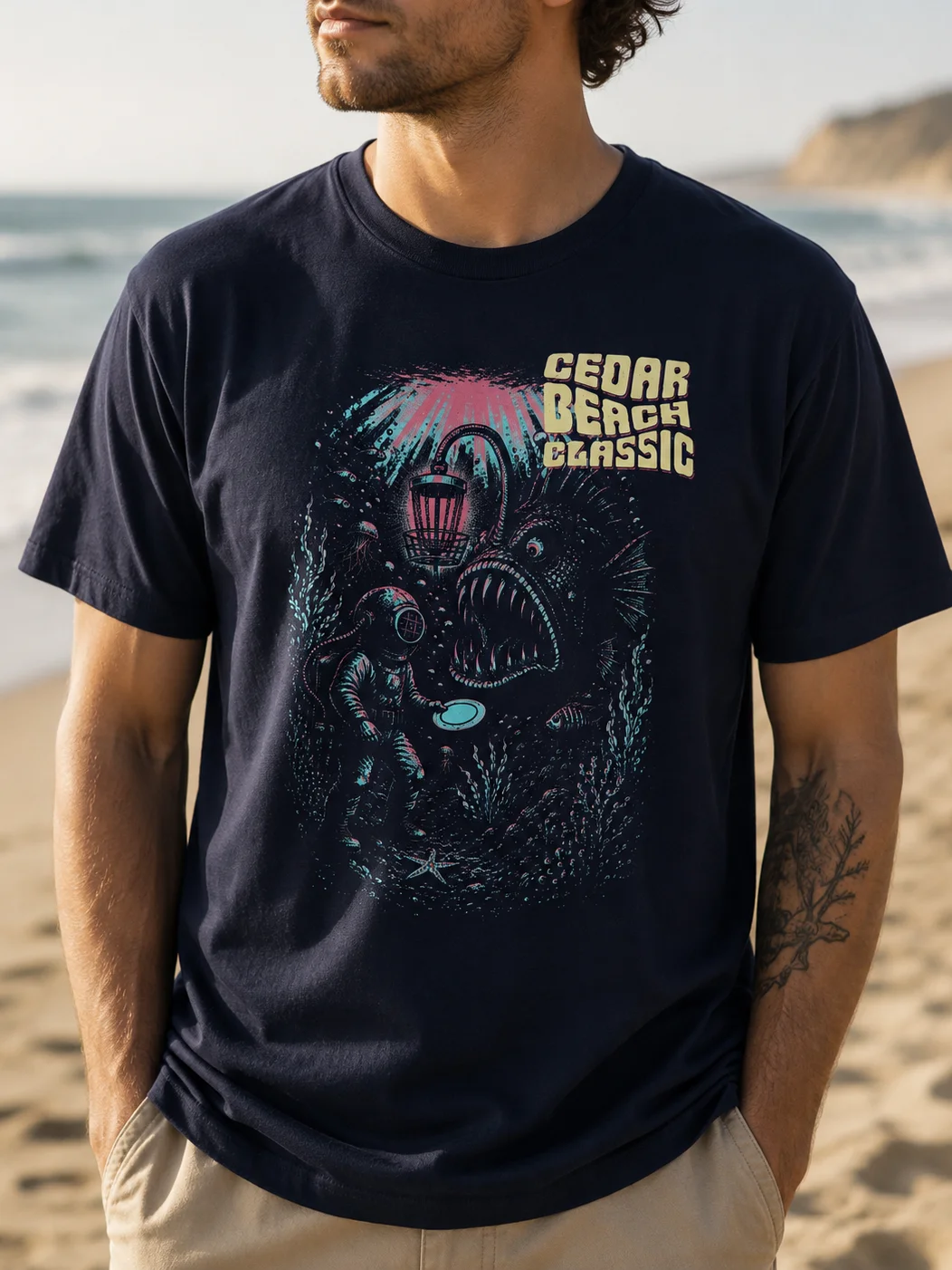 Cedar Beach Classic 2026 - Retro Diver Tee product image (1)