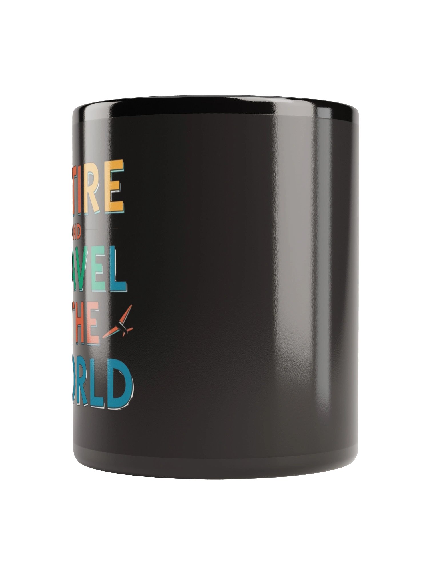 Retire & Travel the World Black Ceramic Mug product image (3)