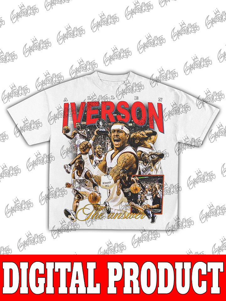 Allen Iverson Collage Vintage 90s Bootleg Graphic Design product image (2)