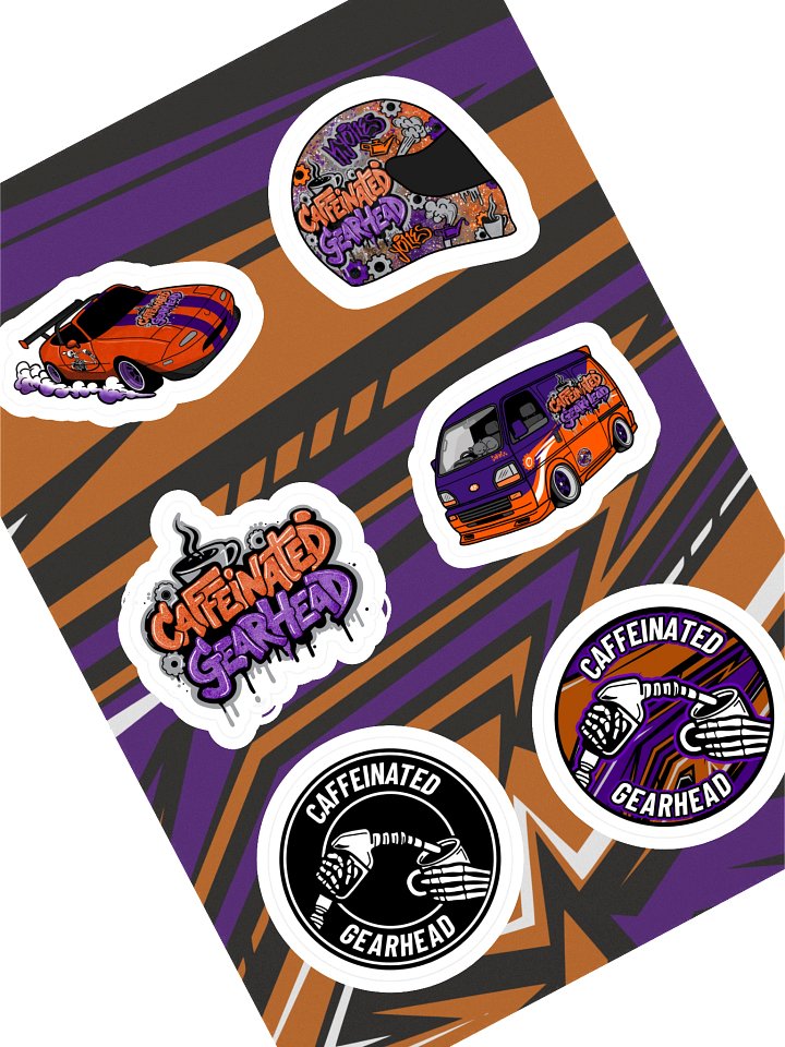 Caffeinated Gearhead Sticker Pack product image (1)