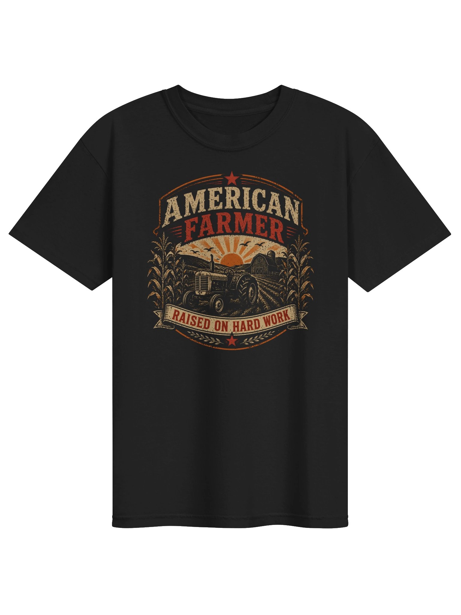 American Farmer T-Shirt | Vintage Tractor Sunrise Country Tee product image (1)
