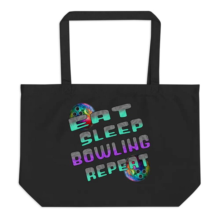 Eat Sleep Bowling Repeat Angle Vibrant Ball Repeat Eco Tote product image (1)