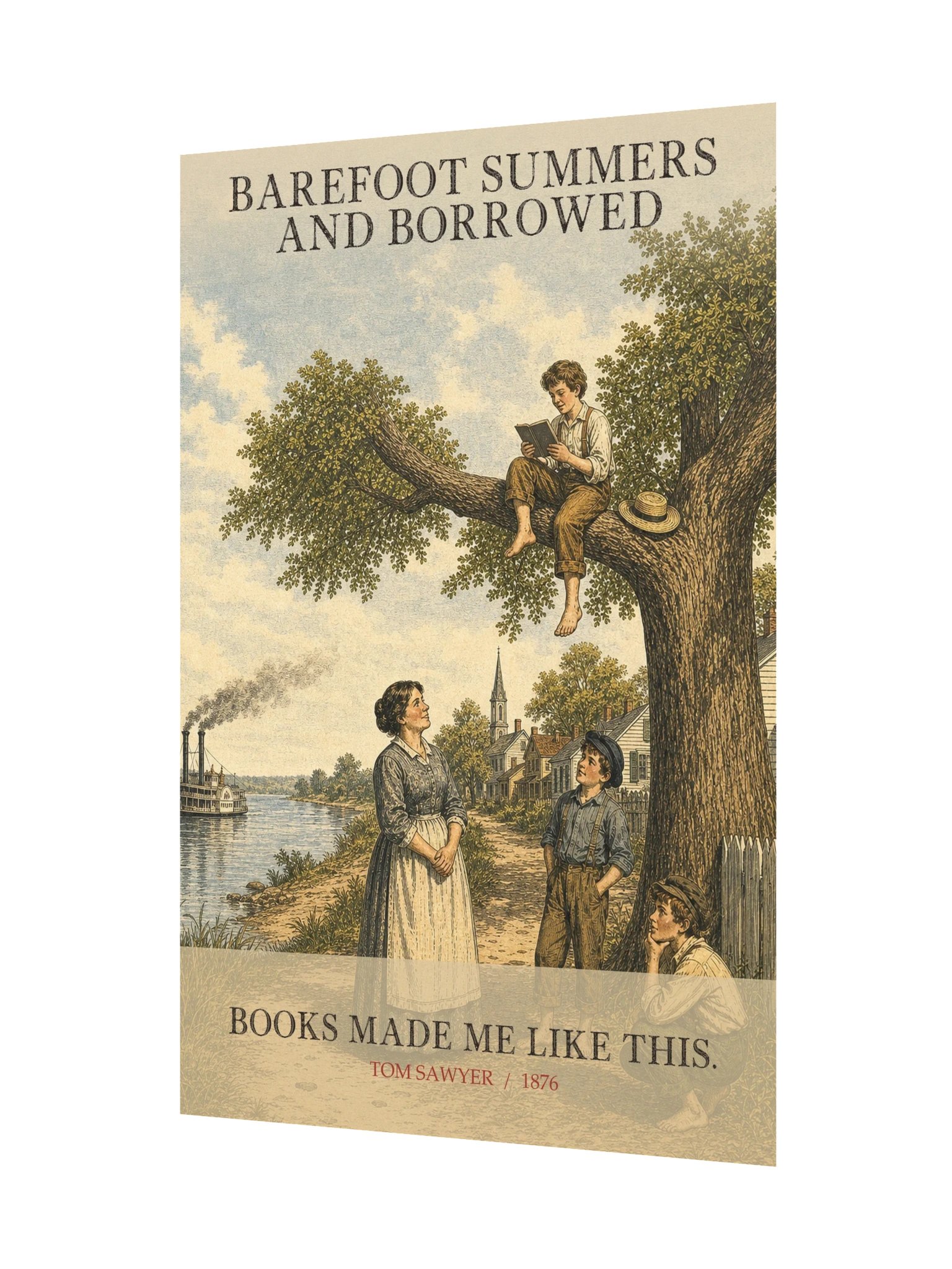 Barefoot Summers Borrowed Books Made Me Like -- The Adventures of Tom Sawyer Art Print product image (11)