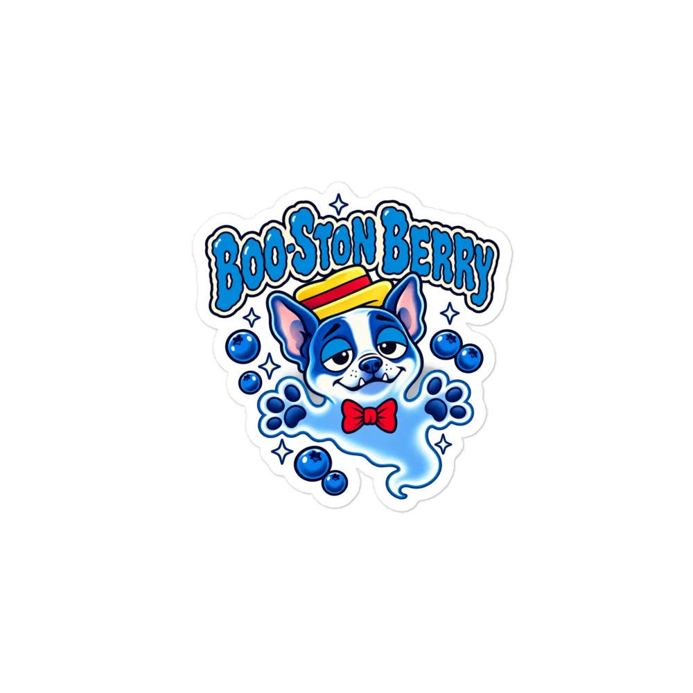Boo-ston Berry Ghost Dog Kiss Cut Sticker product image (1)