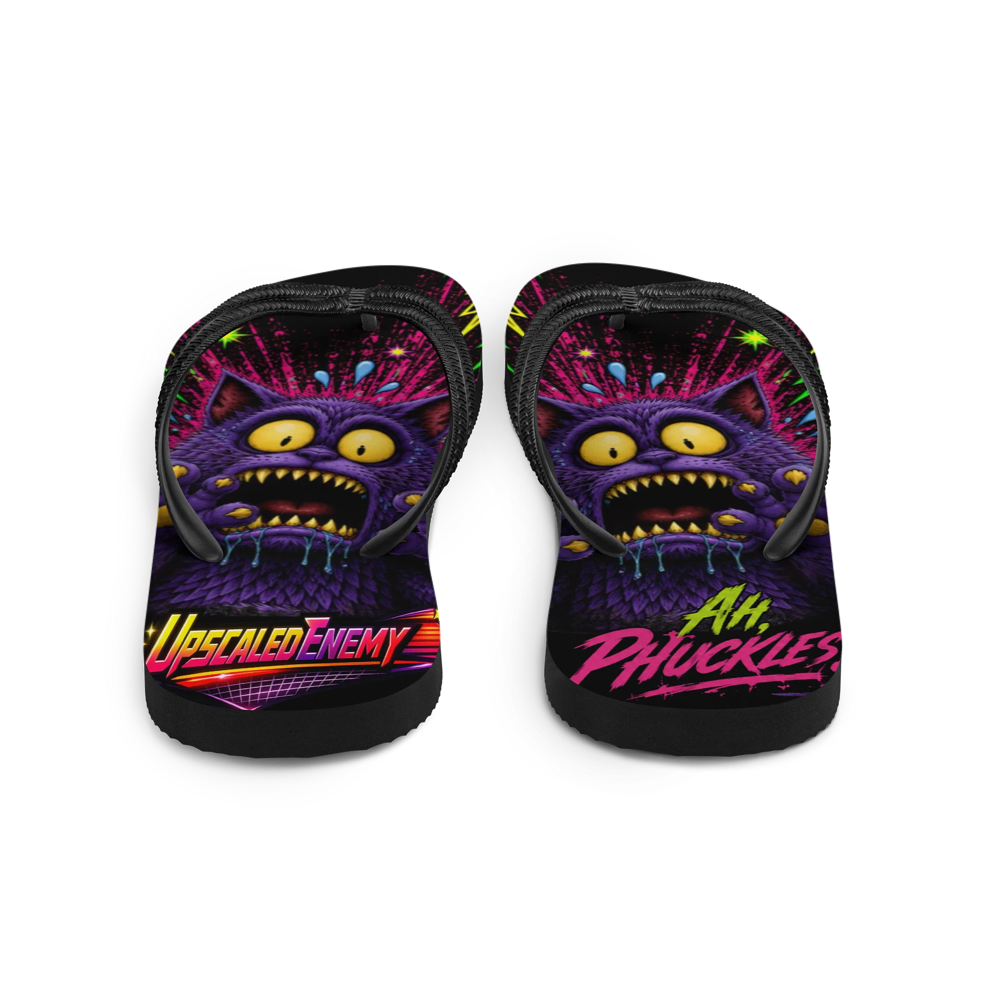 Upscaled - Don’t Step on Cheshy! Flip-Flops product image (4)