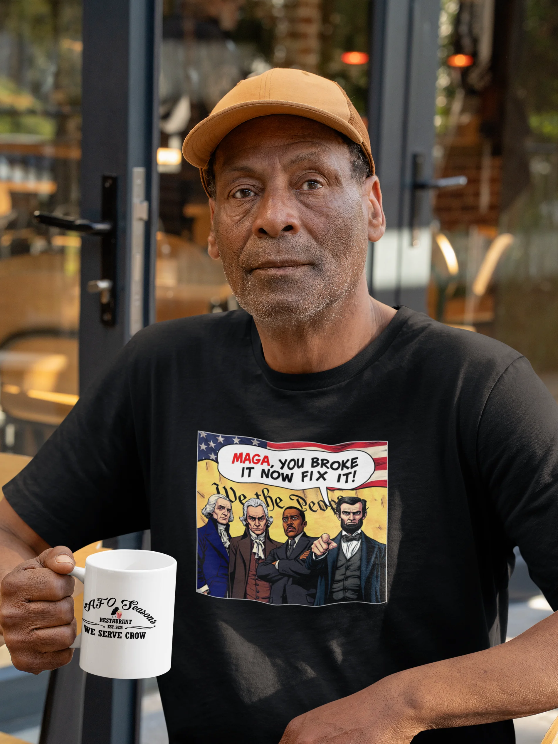 FAFO Seasons Restaurant Logo Mug - Funny Anti-MAGA Political Coffee Cup product image (2)